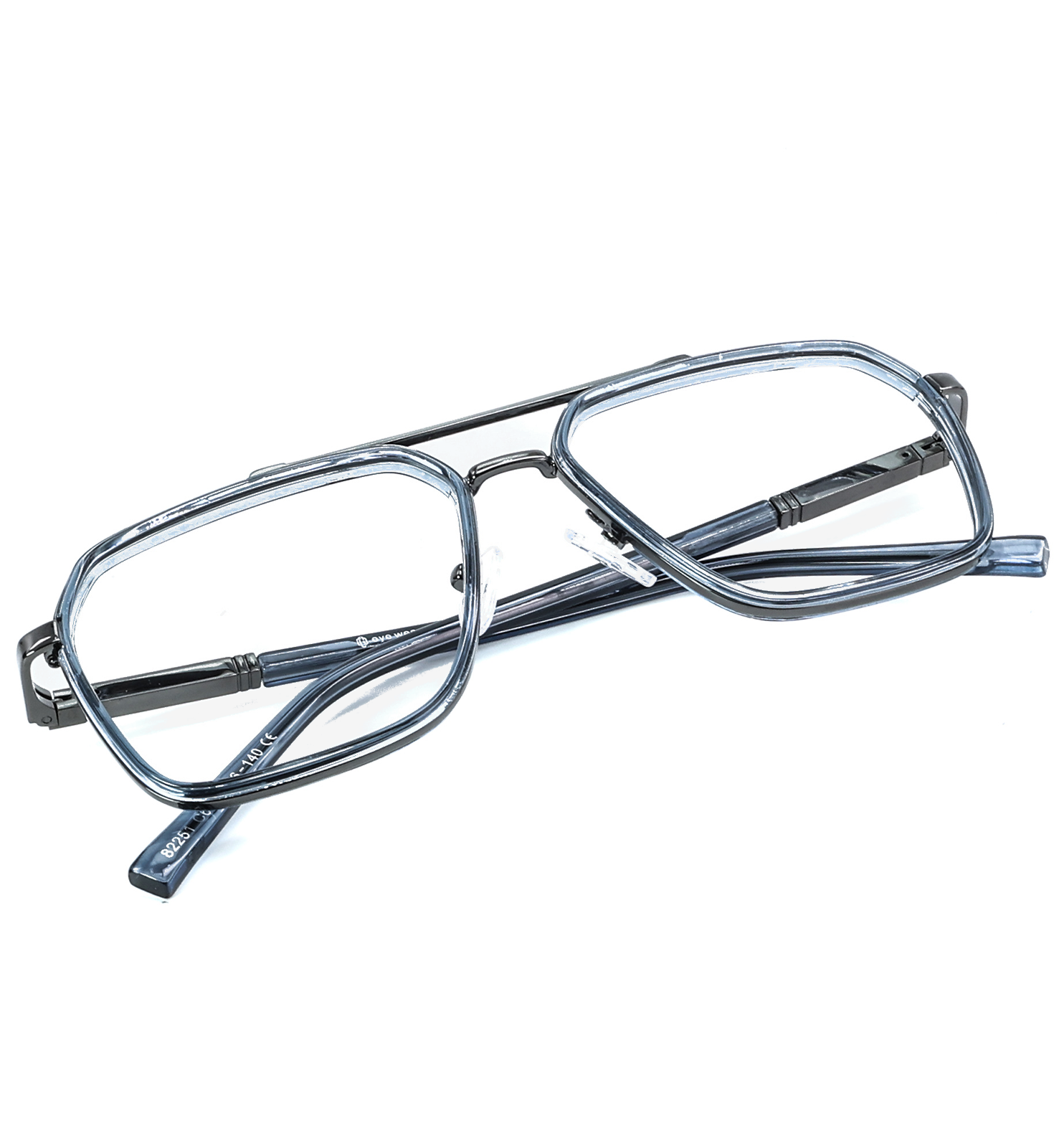 OG Twilight Light Blue & Gunmetal Eyeglasses – Square Full Rim Frame