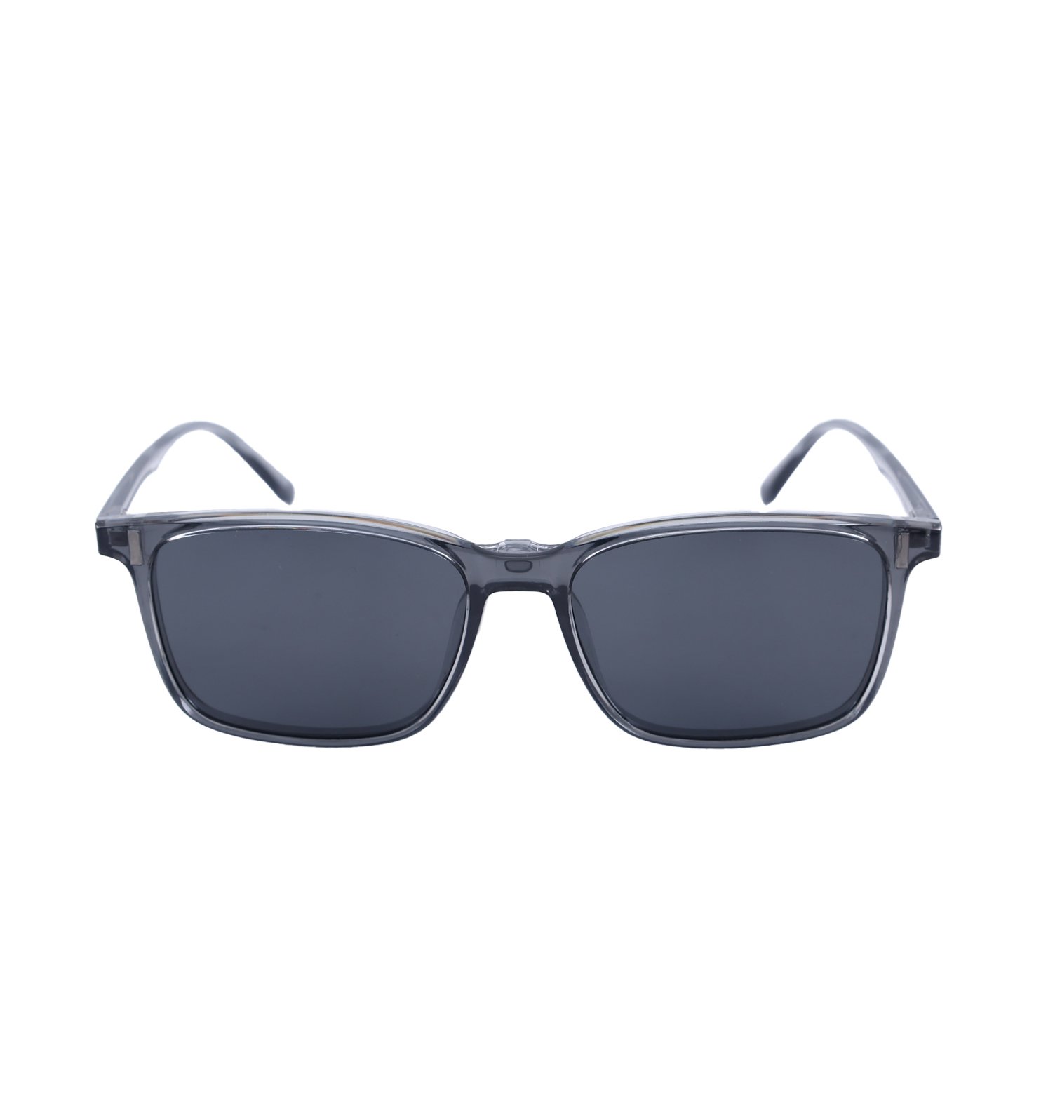 Dual Mode Rectangular Clip-On Glasses with Polarized Magnetic Clip – Unisex 2-in-1 Eyewear | Available in Brown & Silver