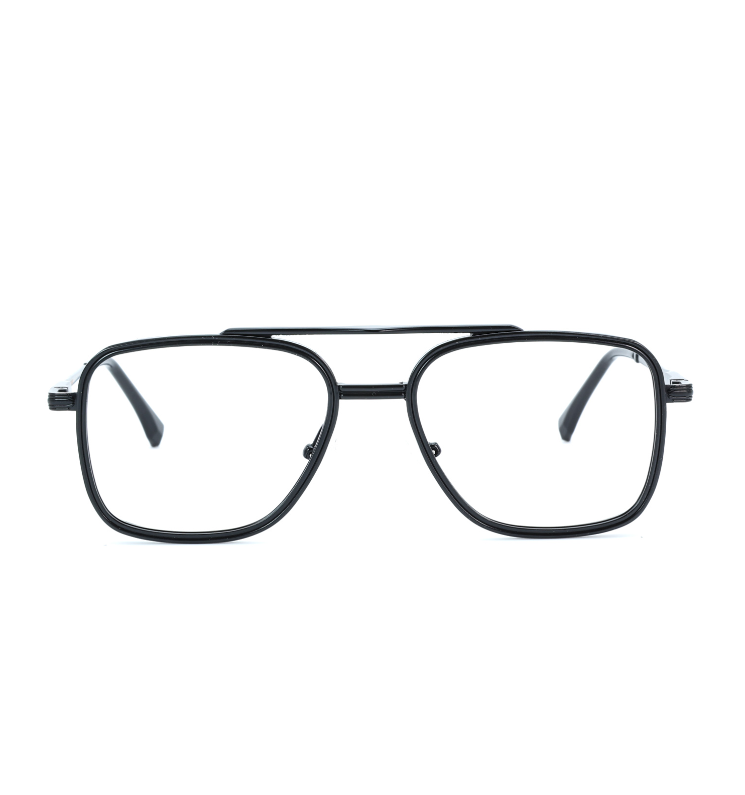 Vintage Square Metal Eyeglasses – OG Retro Full Rim Frame | Available in Black, Golden & Grey
