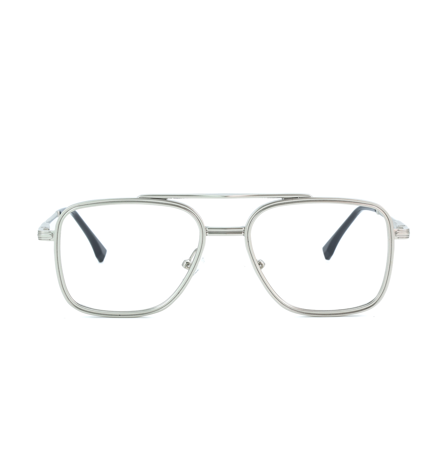 Vintage Square Metal Eyeglasses – OG Retro Full Rim Frame | Available in Black, Golden & Grey