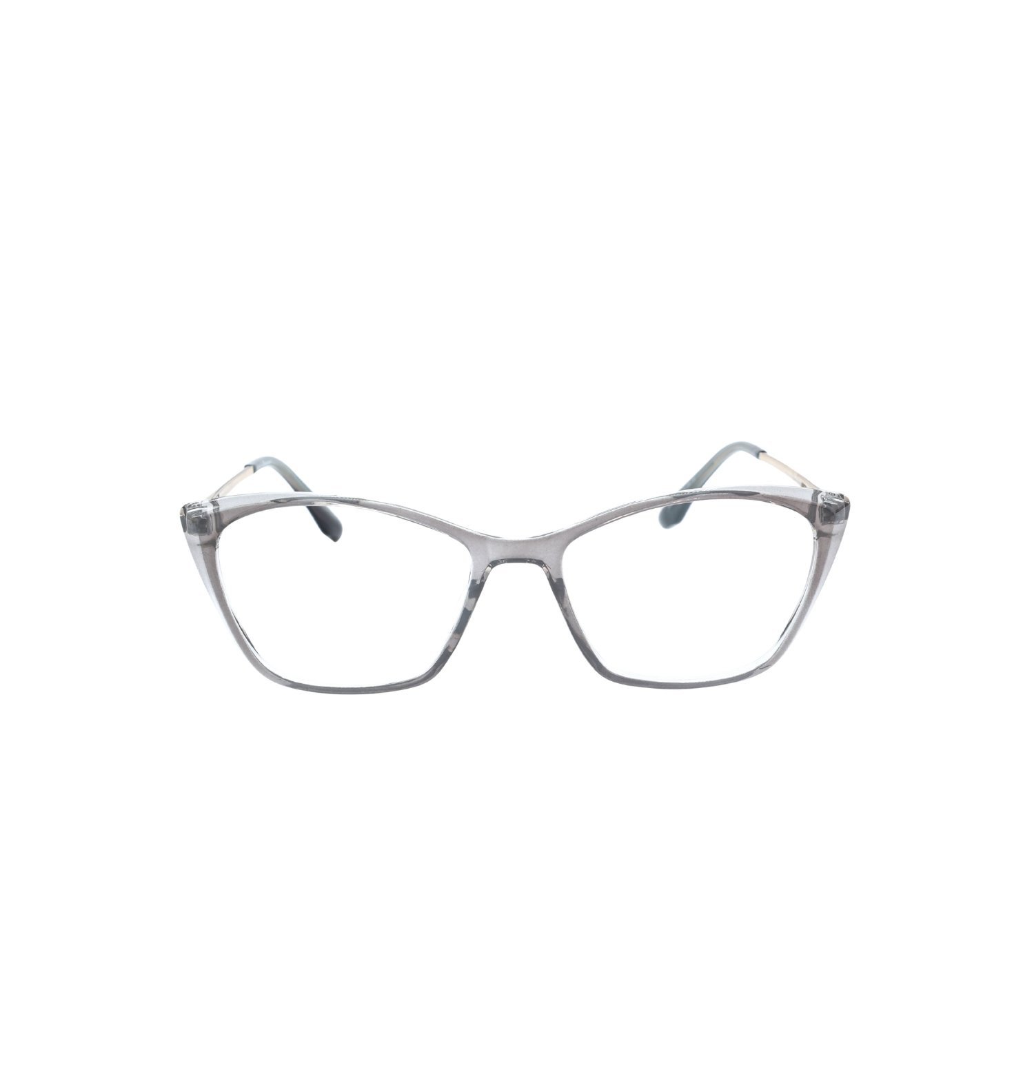 Acetate Cat Eye Full Rim Eyeglasses with Metal Temples – Elegant Women’s Frame (Black, Grey, Rose)