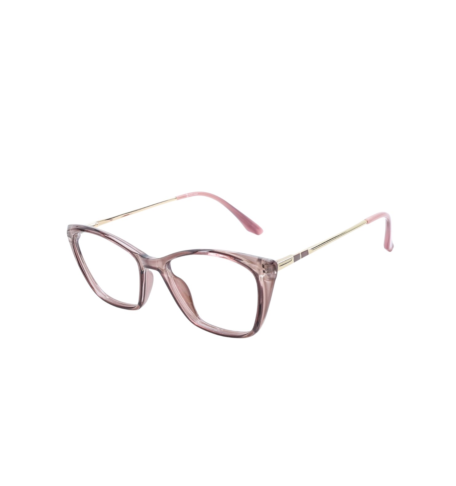 Acetate Cat Eye Full Rim Eyeglasses with Metal Temples – Elegant Women’s Frame (Black, Grey, Rose)