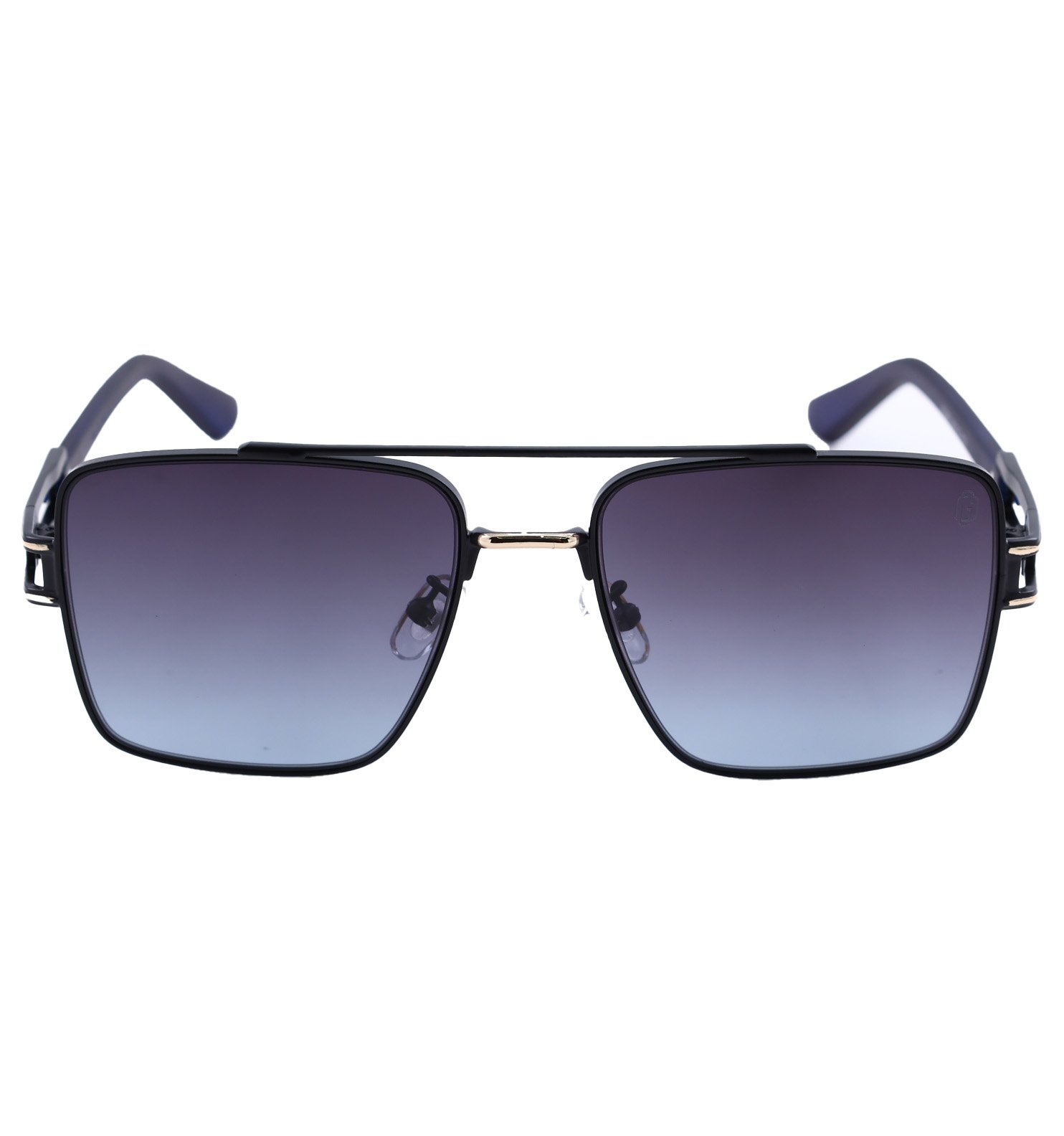 OG Aero Square Full Rim Metal Sunglasses – Bold Square Frame (Black, Blue, Grey)