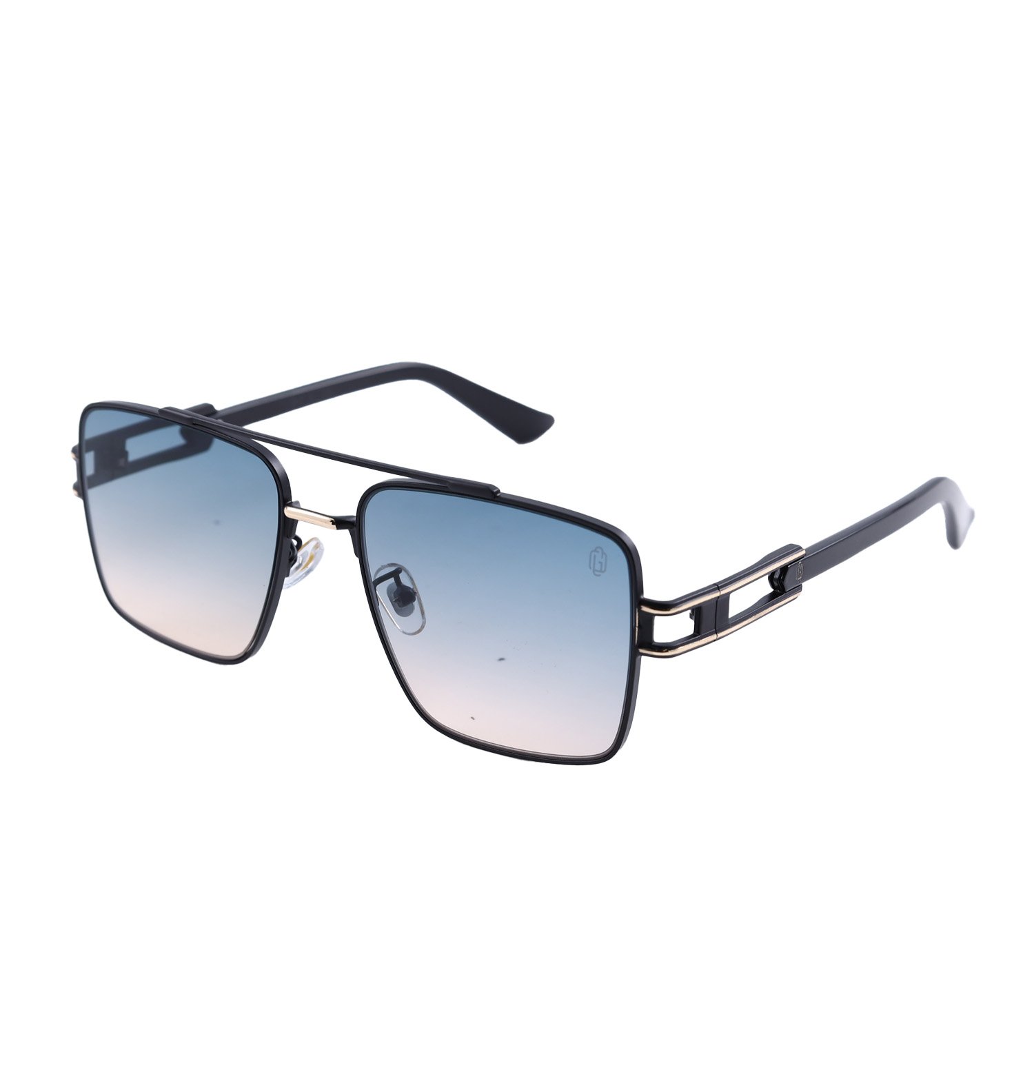 OG Aero Square Full Rim Metal Sunglasses – Bold Square Frame (Black, Blue, Grey)