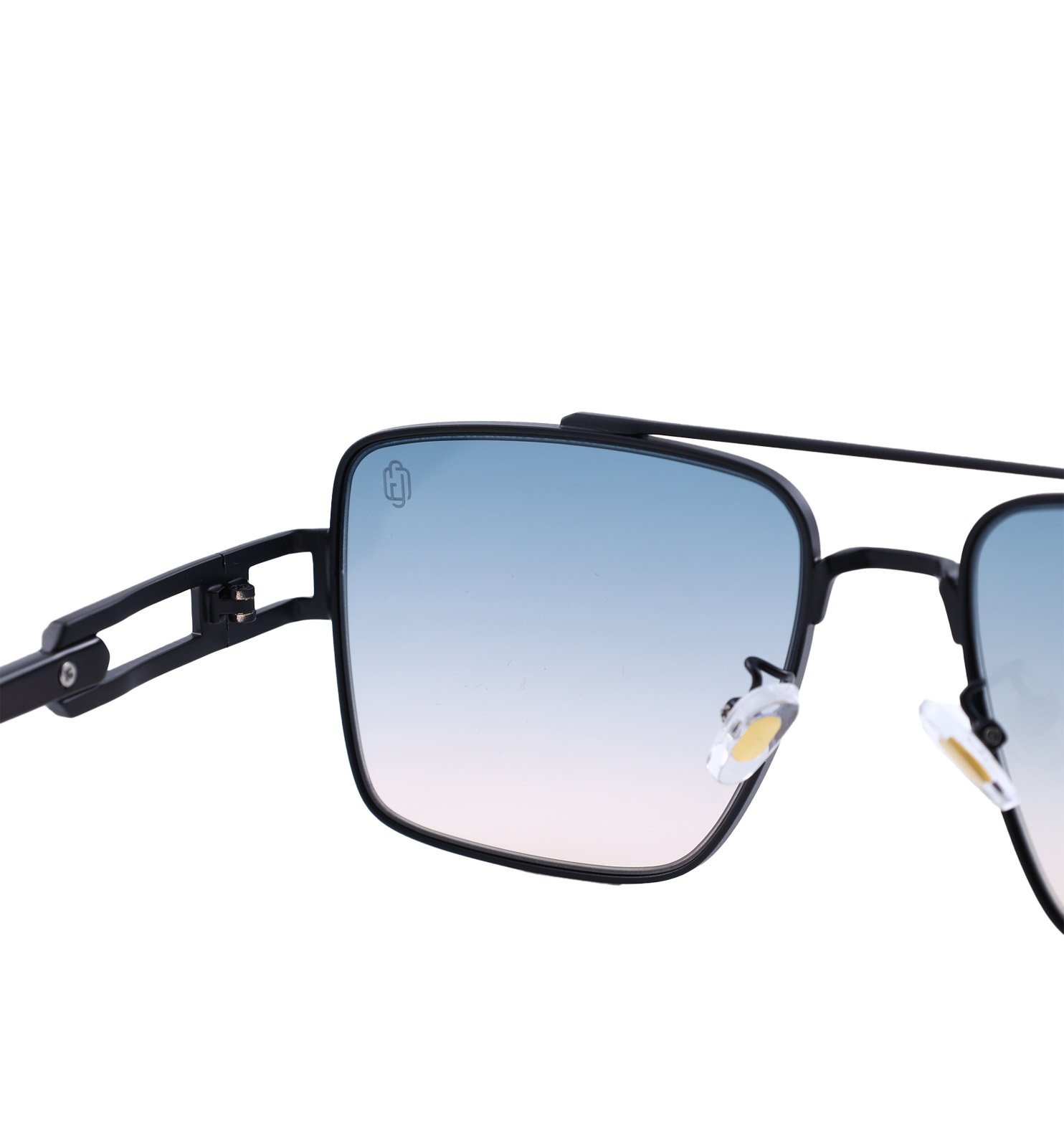 OG Aero Square Full Rim Metal Sunglasses – Bold Square Frame (Black, Blue, Grey)