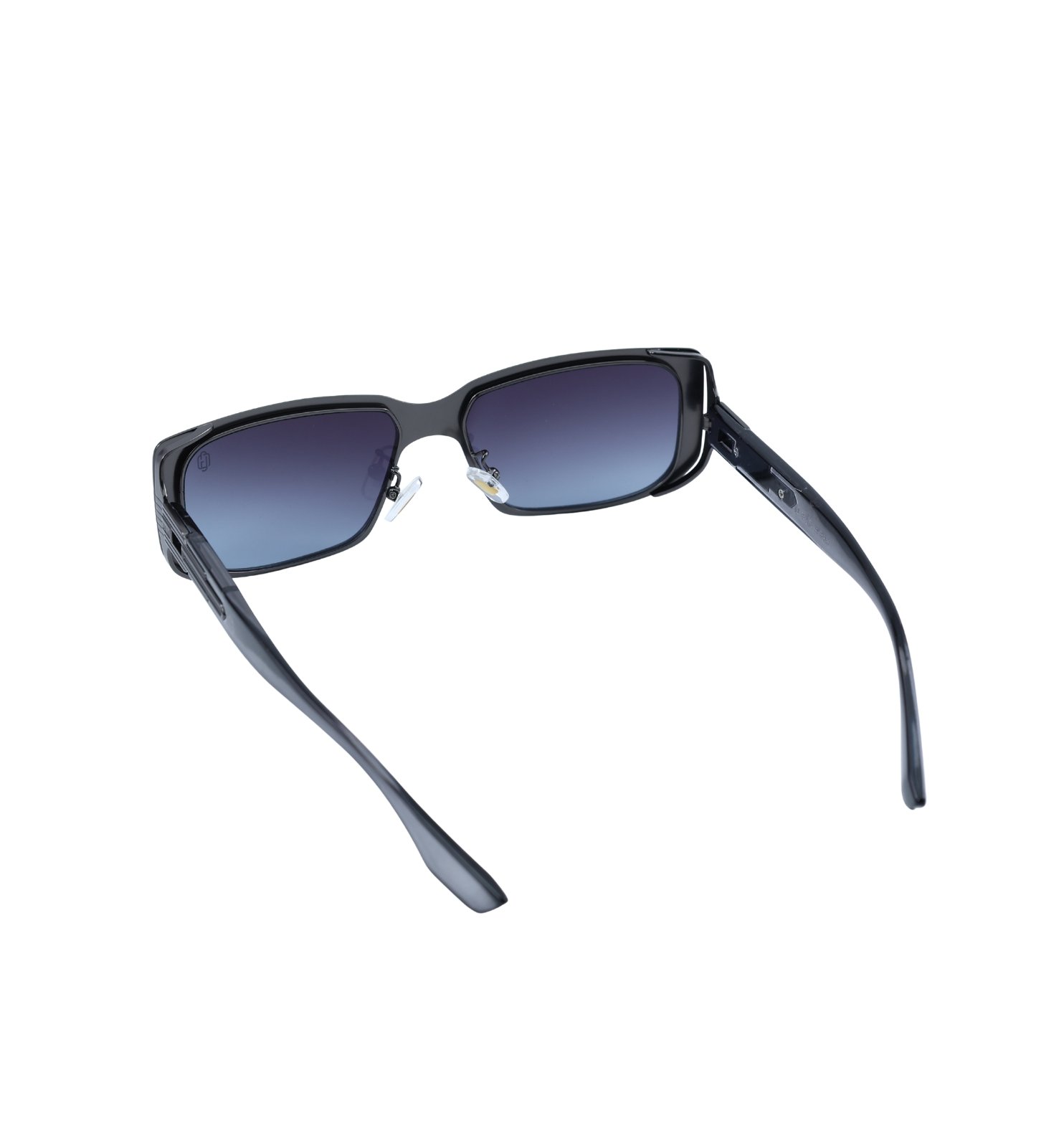 Aura Frame Full Rim Metal Rectangular Sunglasses – Elegant Everyday Shades (Black, Grey, Rose)