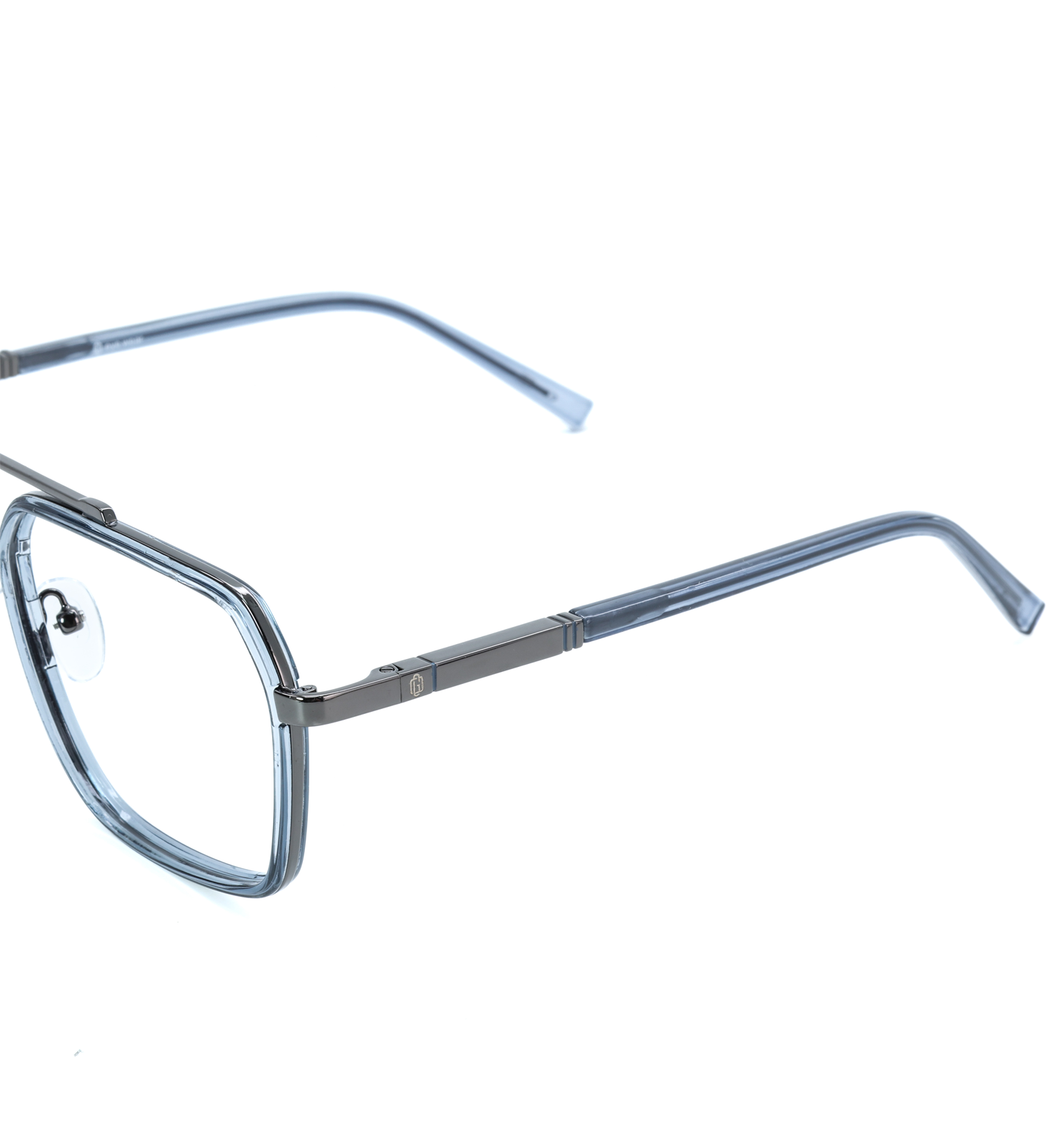 Full Rim Metal Wayfarer Eyeglasses with Pre-Fitted Blue Block Lenses | Available in Blue & Golden