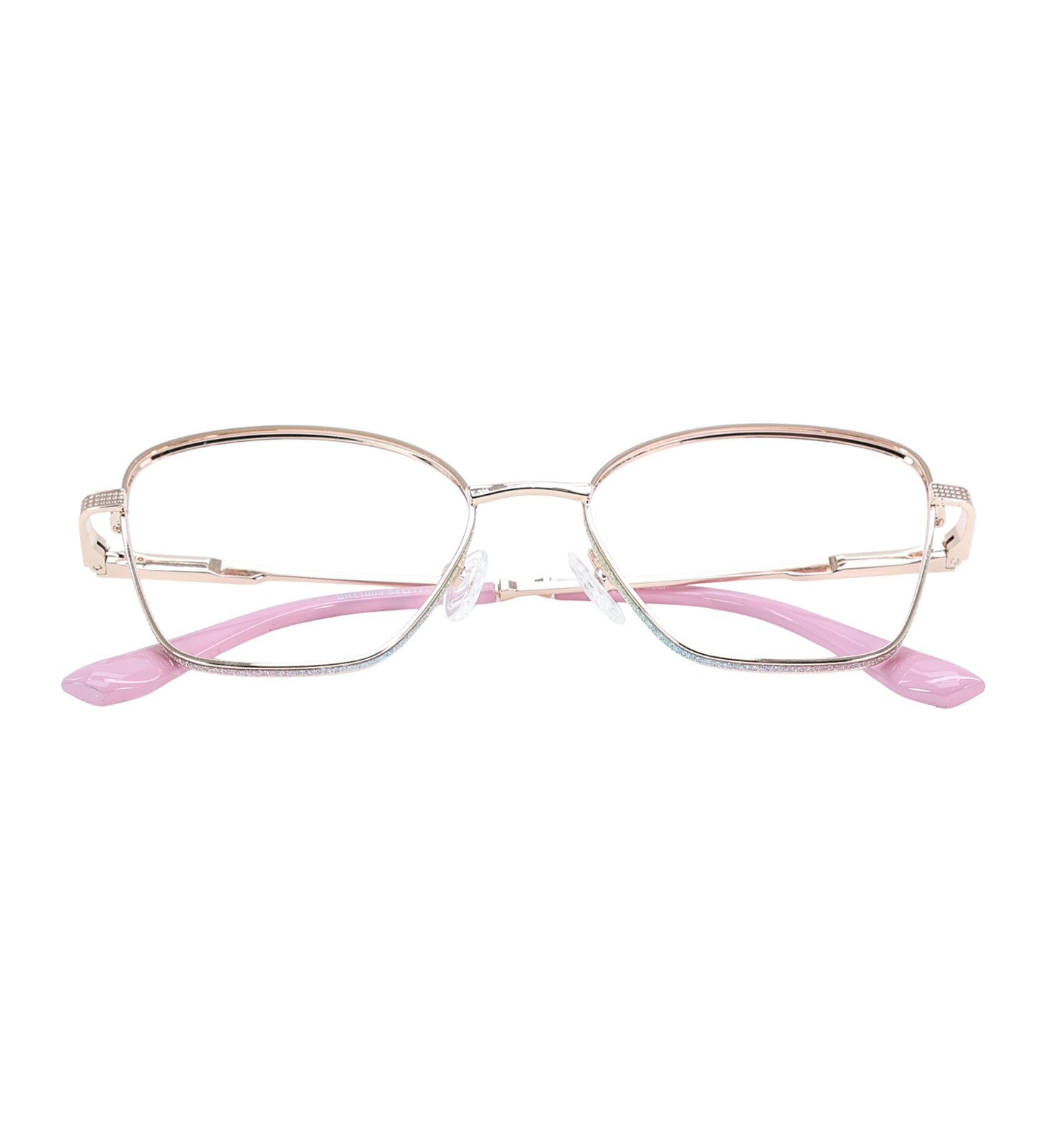 Cat Eye Metal Full Rim Eyeglasses – Elegant Lightweight Frame for Women (Golden-Pink / Black-Golden)