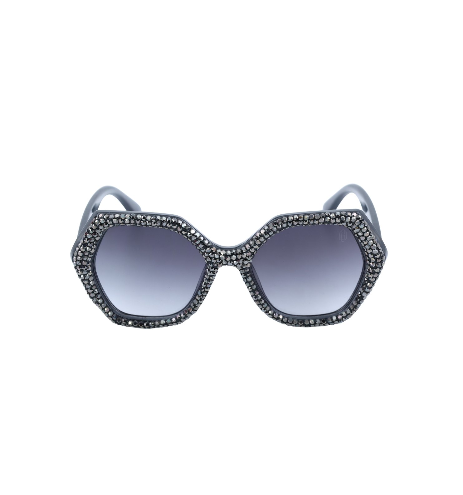 Midnight Crystal Hex Sunglasses – Luxury Hexagonal Fashion Shades