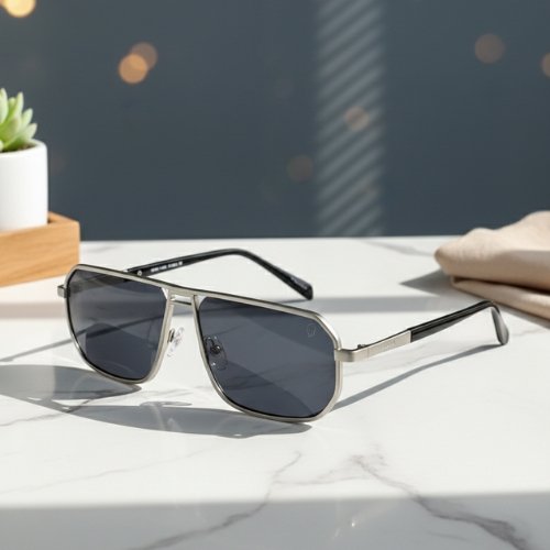 Full Rim Metal Black Sunglasses – Classic Black Street Style UV400 Shades