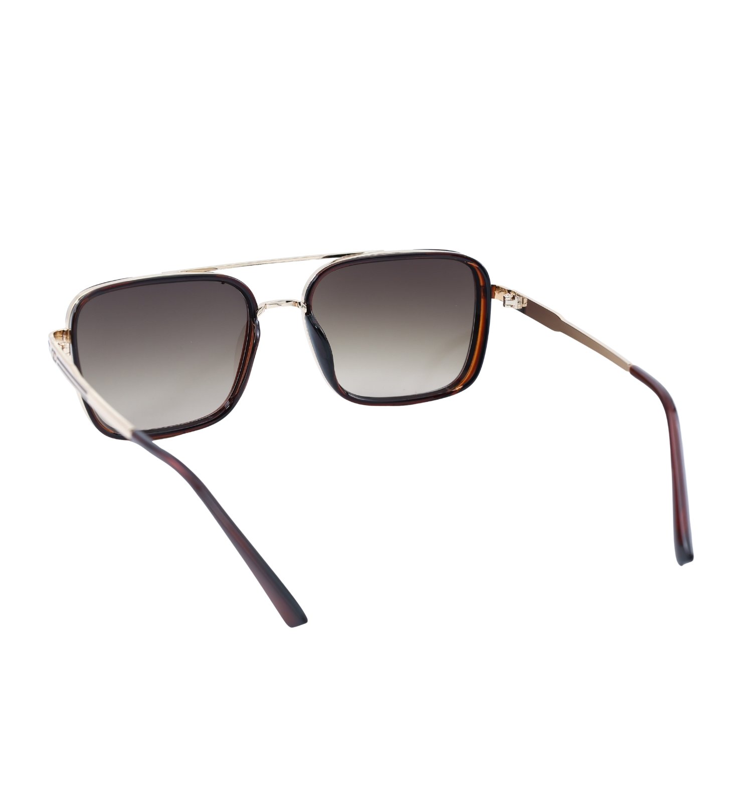 Royal Square Full Rim Metal Wayfarer Sunglasses with UV400 Protection – Classic Brown