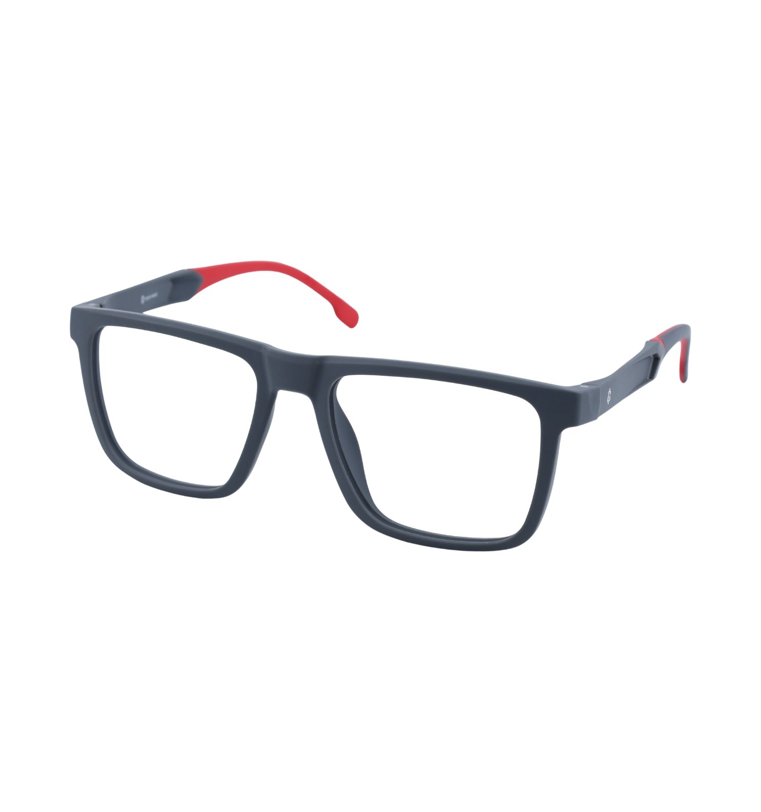 Black Square Active Full Rim Eyeglasses for Men | Sporty Square Frame (Black–Yellow)