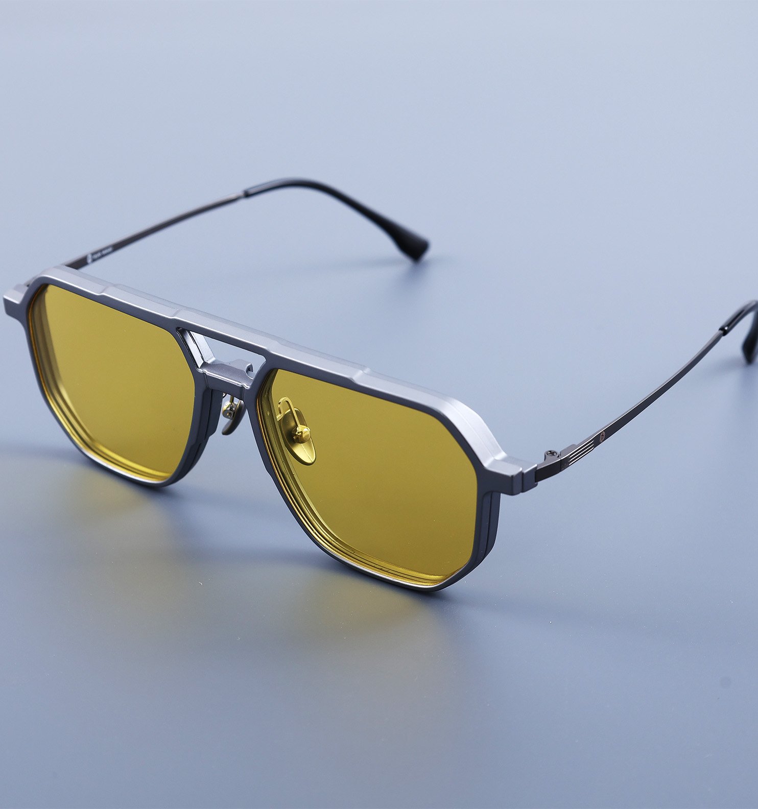 Clip On Glasses–Dual-Mode Eyeglasses with Snap-On Sunglass Clip (Black,Yellow)