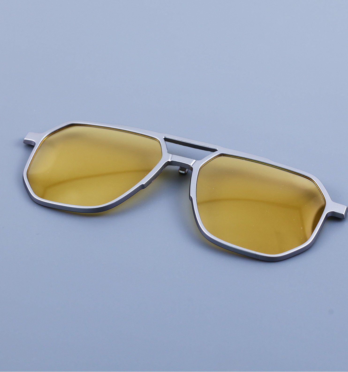 Clip On Glasses–Dual-Mode Eyeglasses with Snap-On Sunglass Clip (Black,Yellow)