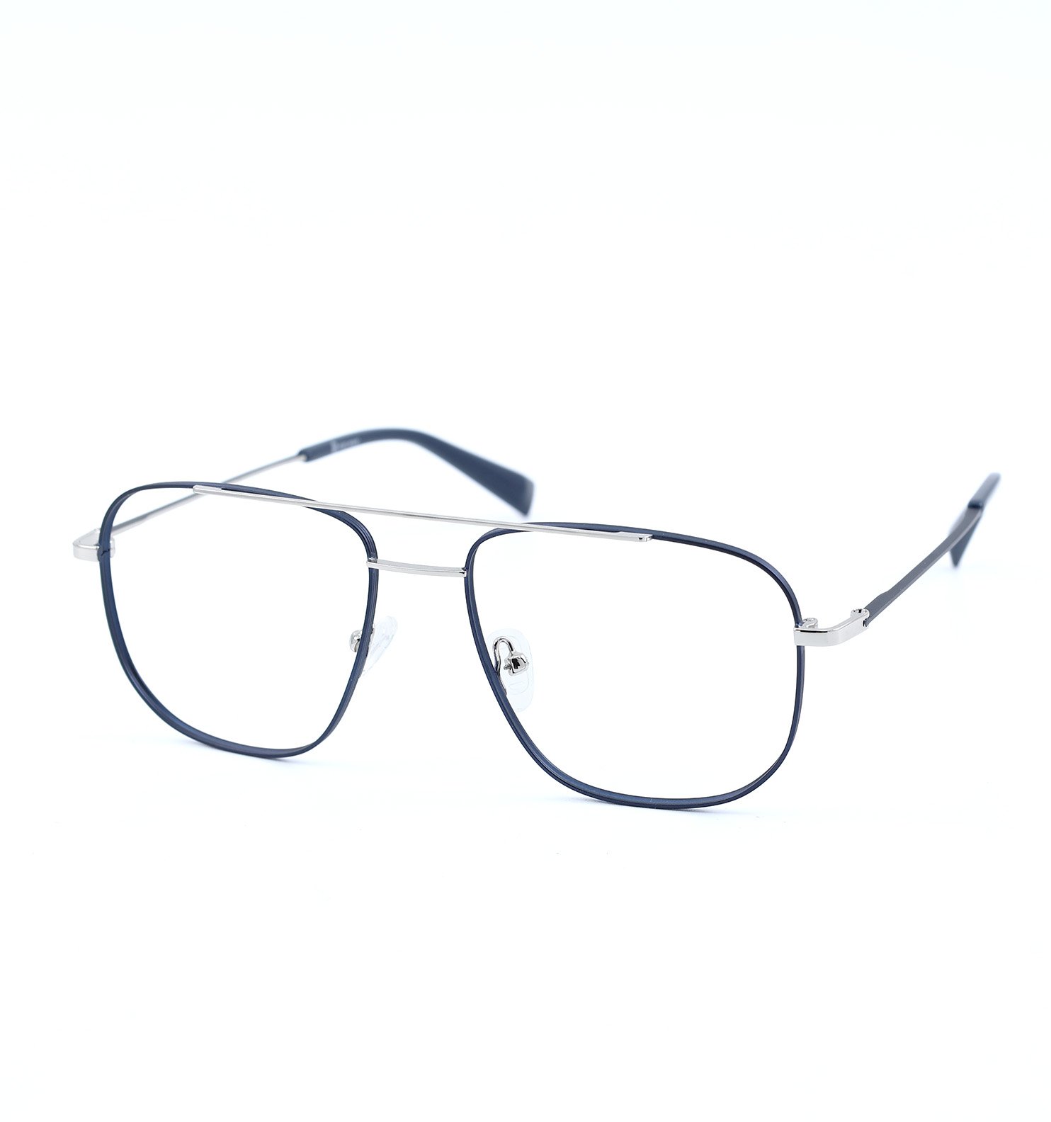 Elite Pilot Men’s Eyeglasses | Premium Metal Optical Frame in Brown, Dark Blue & Grey