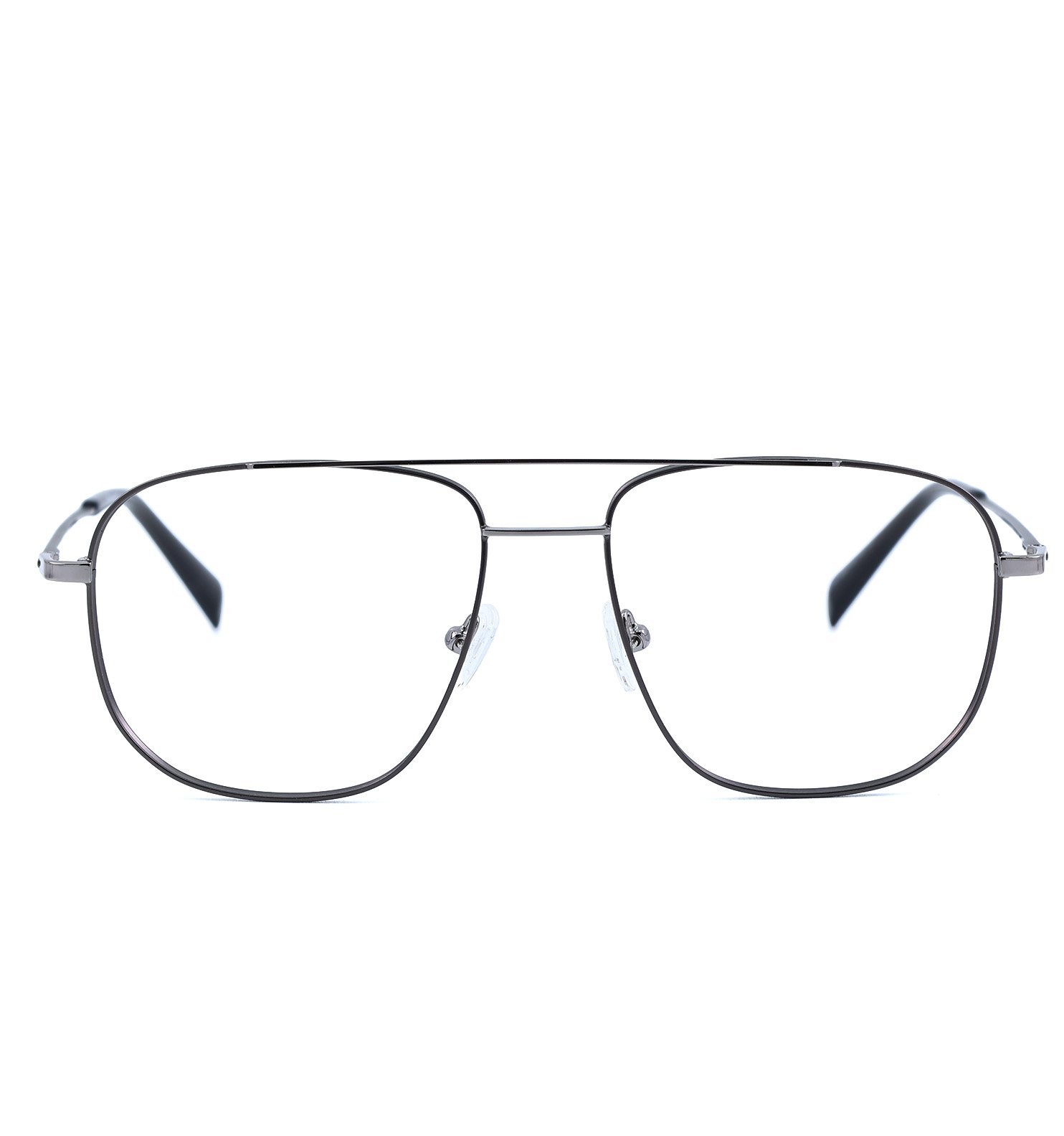 Elite Pilot Men’s Eyeglasses | Premium Metal Optical Frame in Brown, Dark Blue & Grey