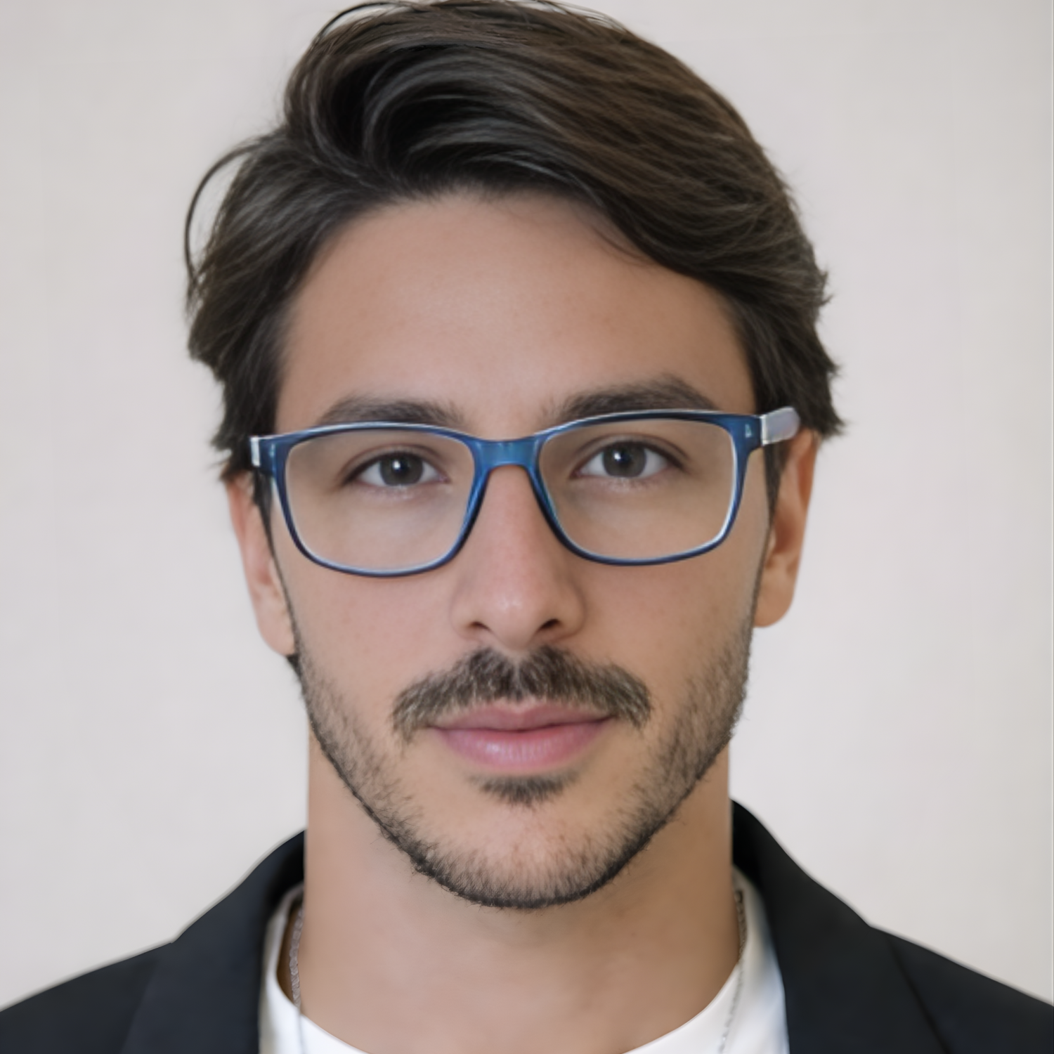 Everyday Square Full Rim Eyeglasses for Men & Women – Blue & Grey Lightweight Frame