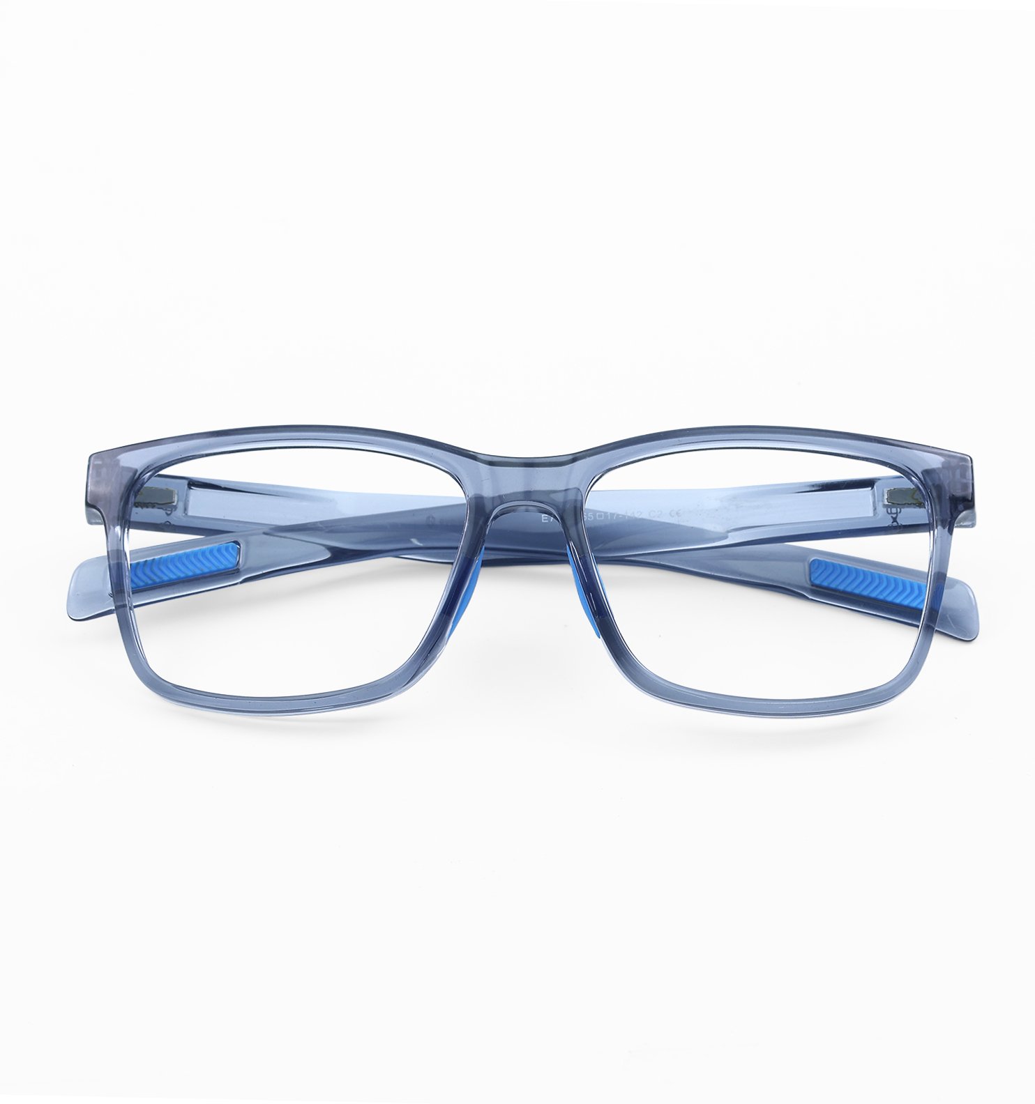 Everyday Square Full Rim Eyeglasses for Men & Women – Blue & Grey Lightweight Frame