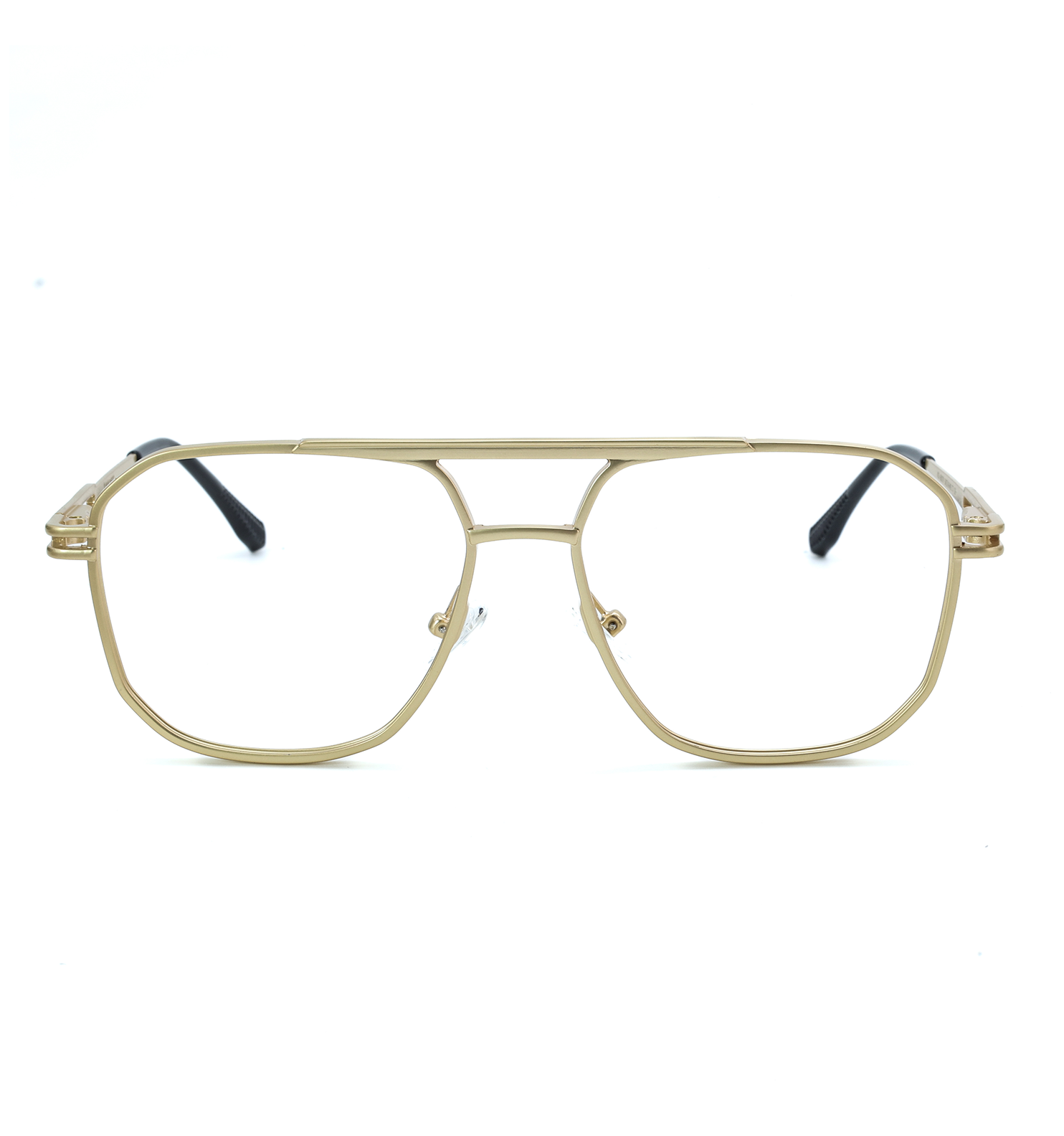 Full Rim Brass Metal Square Eyeglasses – MN KSL98279 (Black / Gold / Silver)