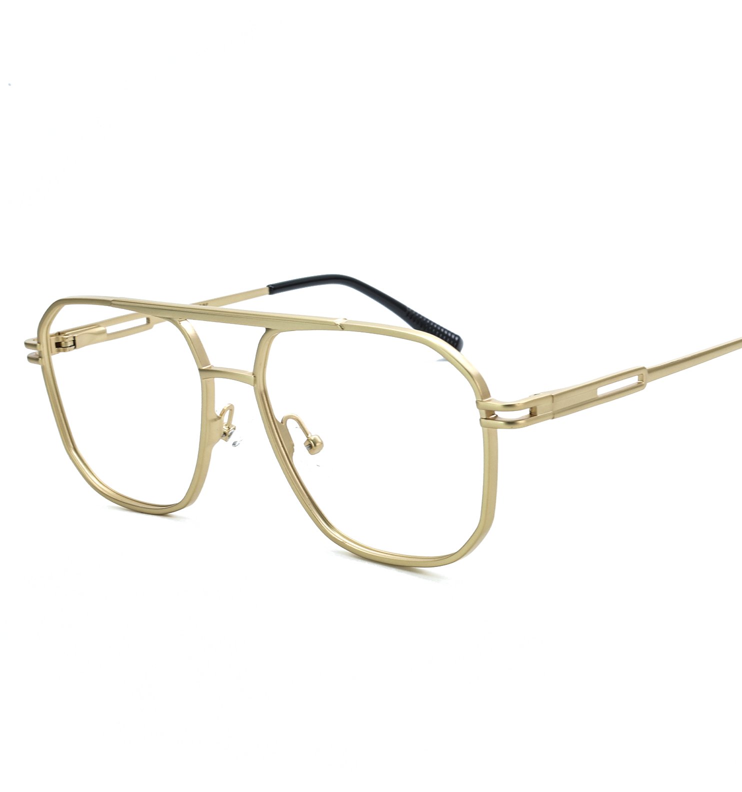 Full Rim Brass Metal Square Eyeglasses – MN KSL98279 (Black / Gold / Silver)
