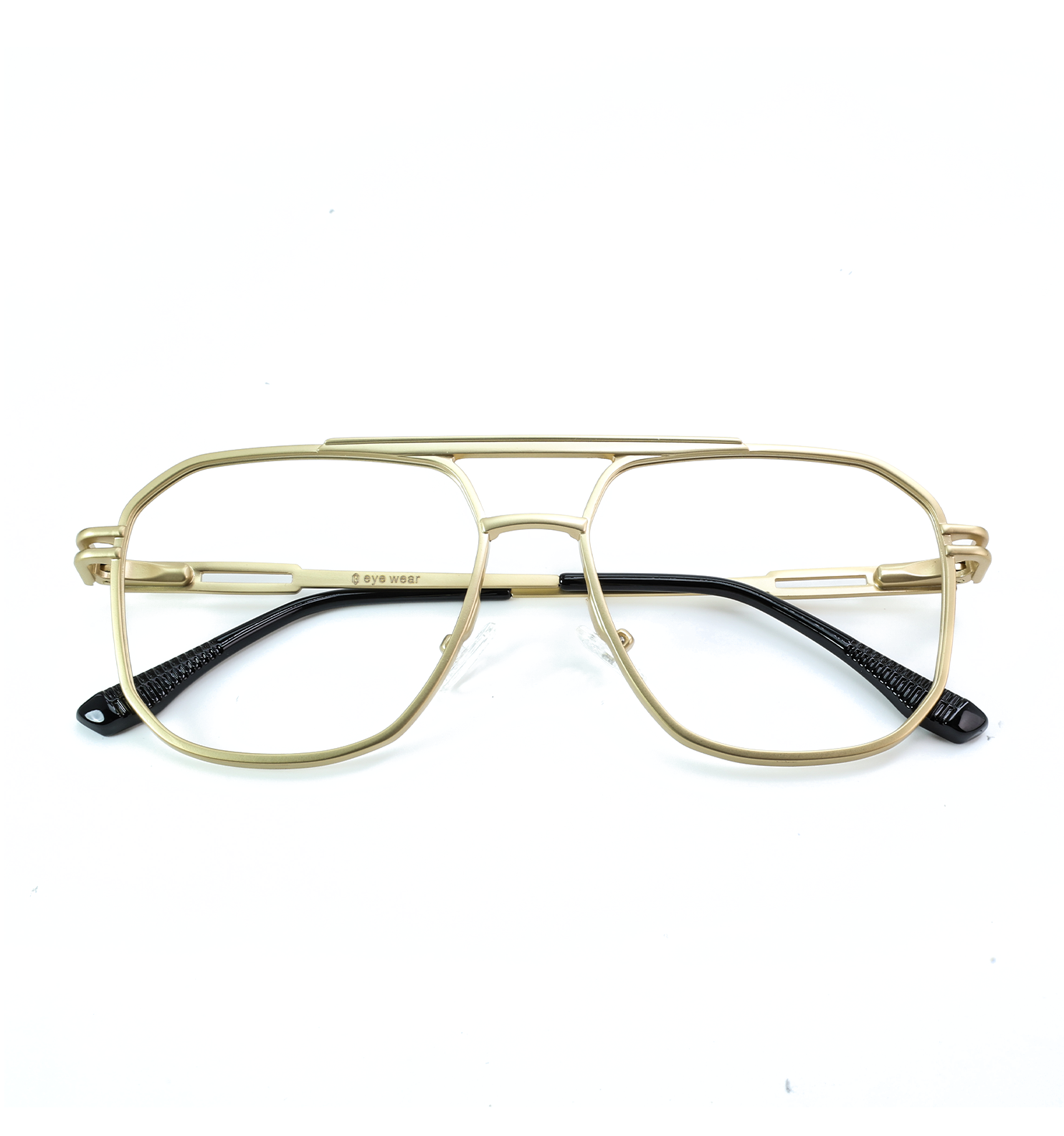 Full Rim Brass Metal Square Eyeglasses – MN KSL98279 (Black / Gold / Silver)