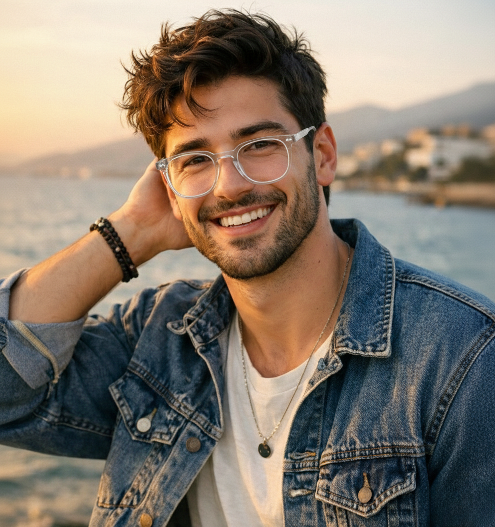 Men’s OG Clearline Full Rim Square Eyeglasses | Transparent Premium Optical Frame