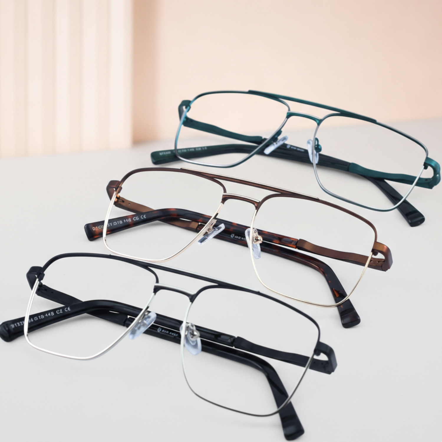 OG Aero Pro Men’s Full Rim Metal Eyeglasses | Lightweight Premium Square Frame