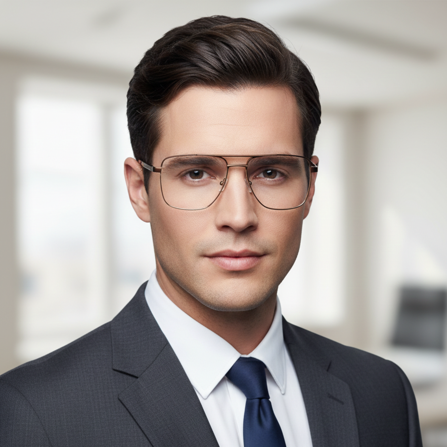 OG Aero Pro Men’s Full Rim Metal Eyeglasses | Lightweight Premium Square Frame