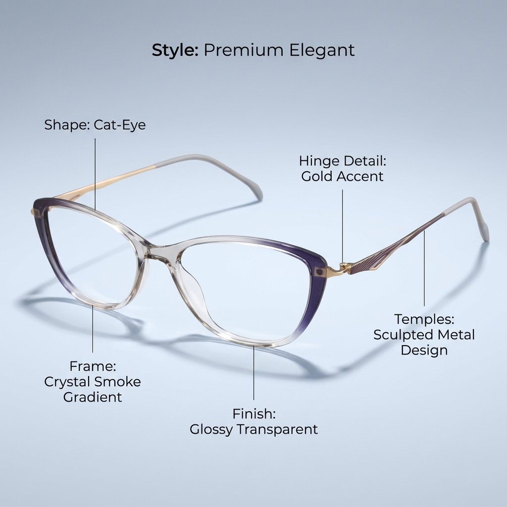 OG Aqua Grace | Transparent Green Cat-Eye Eyeglasses