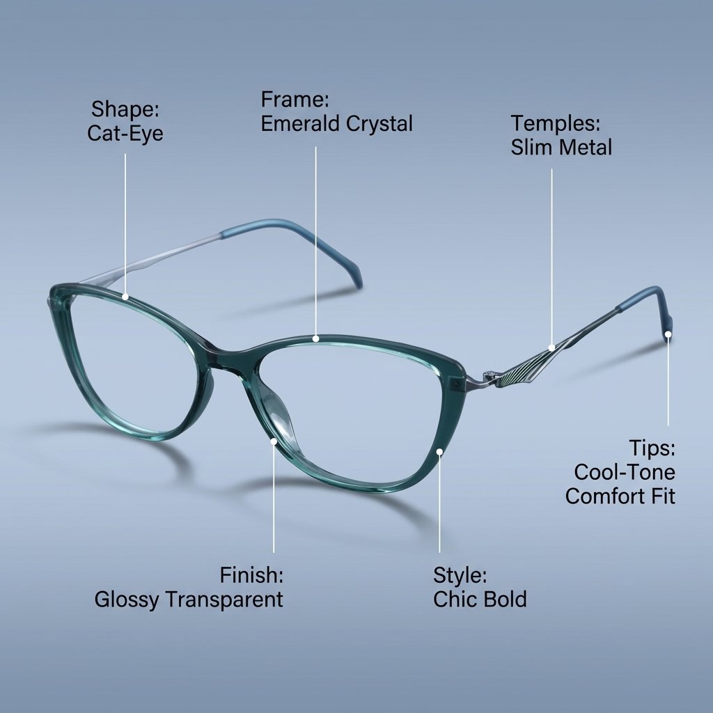 OG Aqua Grace | Transparent Green Cat-Eye Eyeglasses
