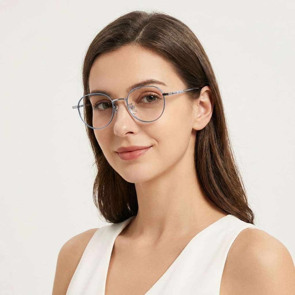OG Arctic Air | Light Blue Rimless Round Eyeglasses
