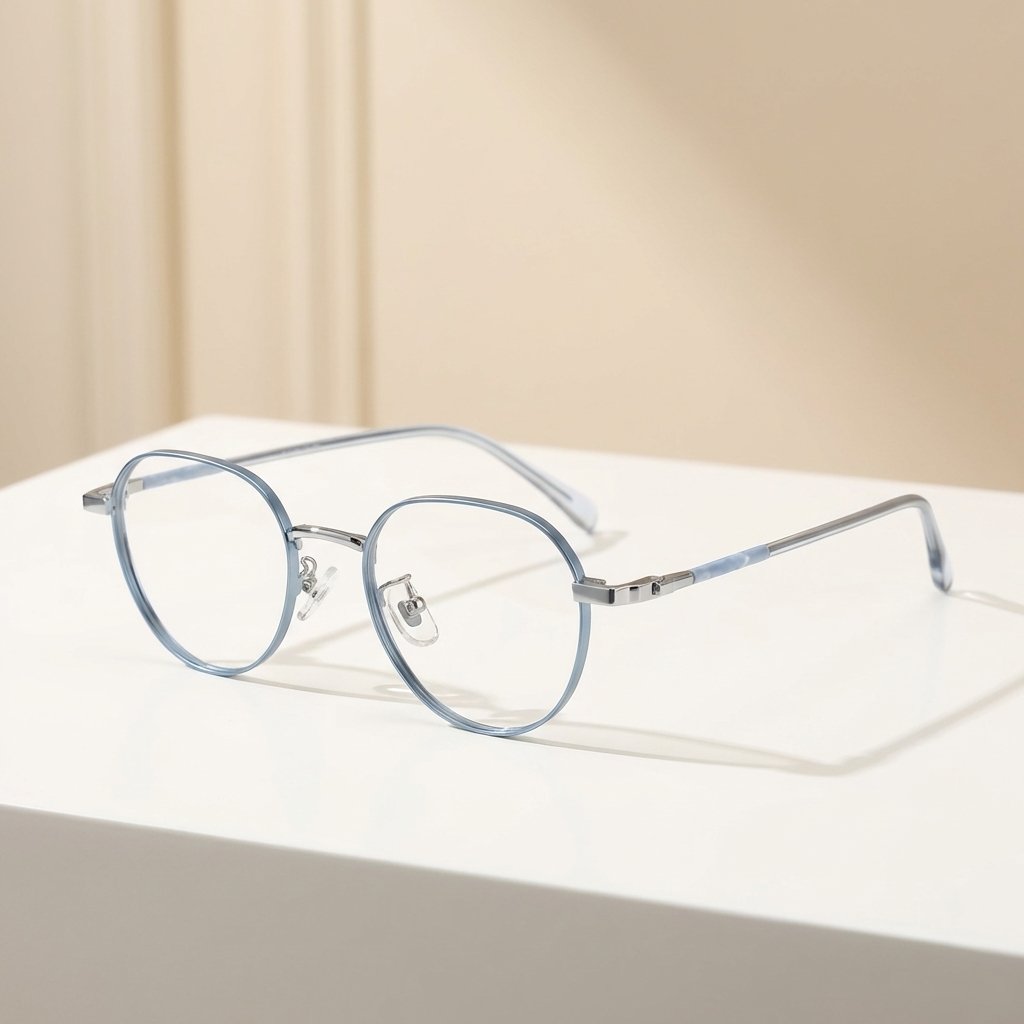 OG Arctic Air | Light Blue Rimless Round Eyeglasses