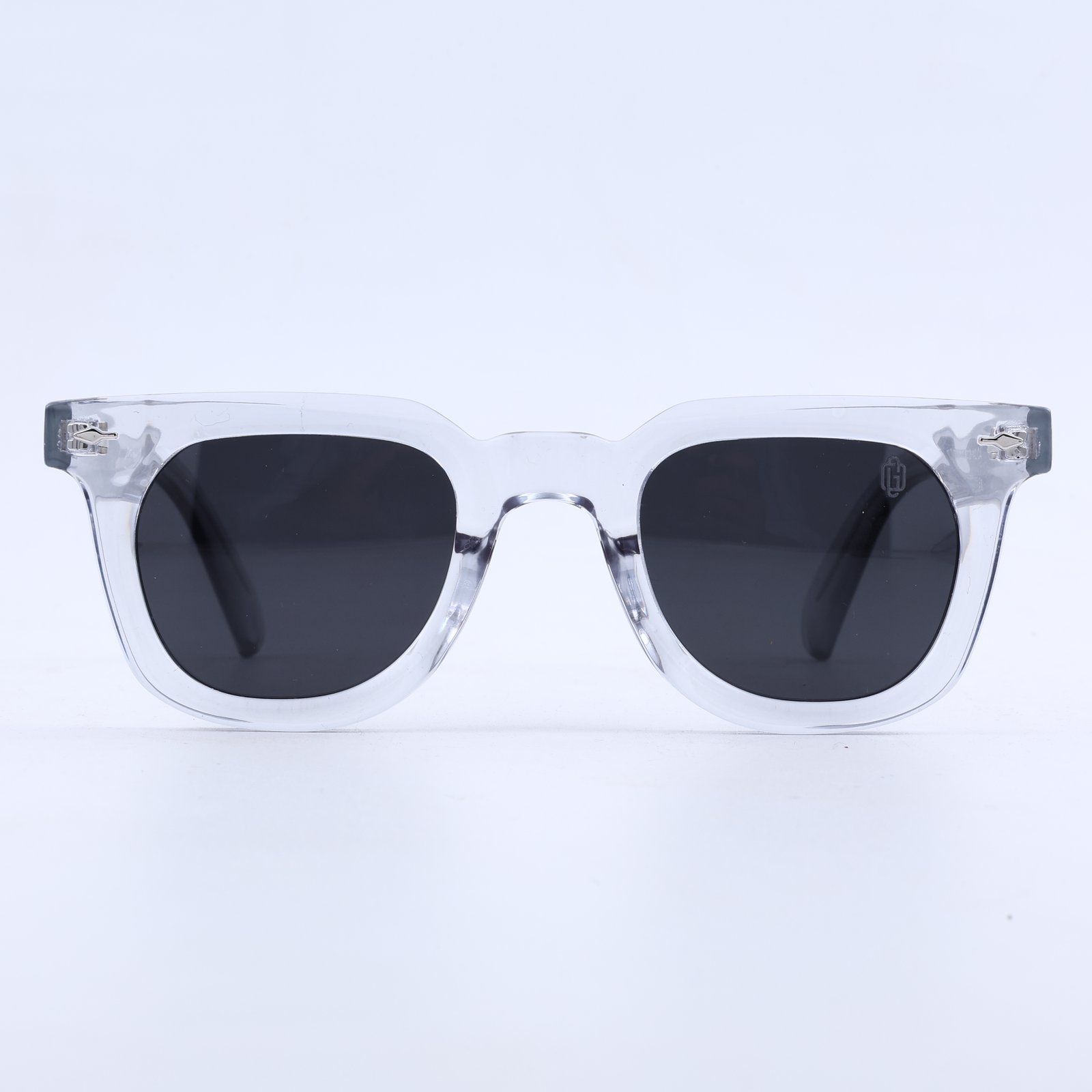 OG Arctic Eclipse | Luxury Crystal Clear Square Sunglasses with Midnight Black Lenses
