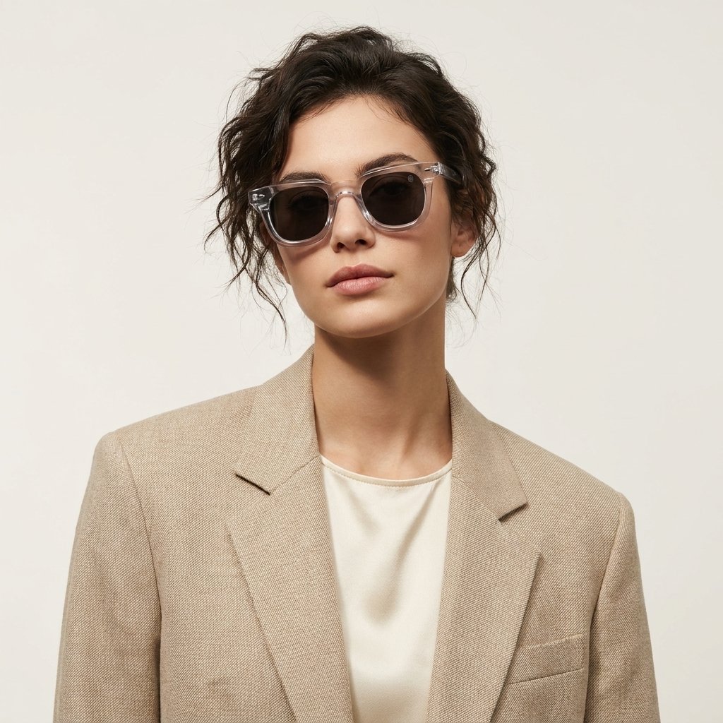 OG Arctic Eclipse | Luxury Crystal Clear Square Sunglasses with Midnight Black Lenses