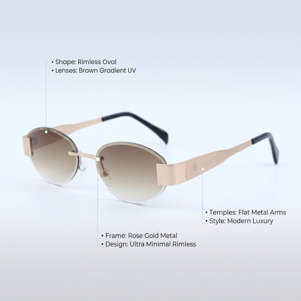 OG Aura Edge | Rimless Gold Oval Gradient Sunglasses