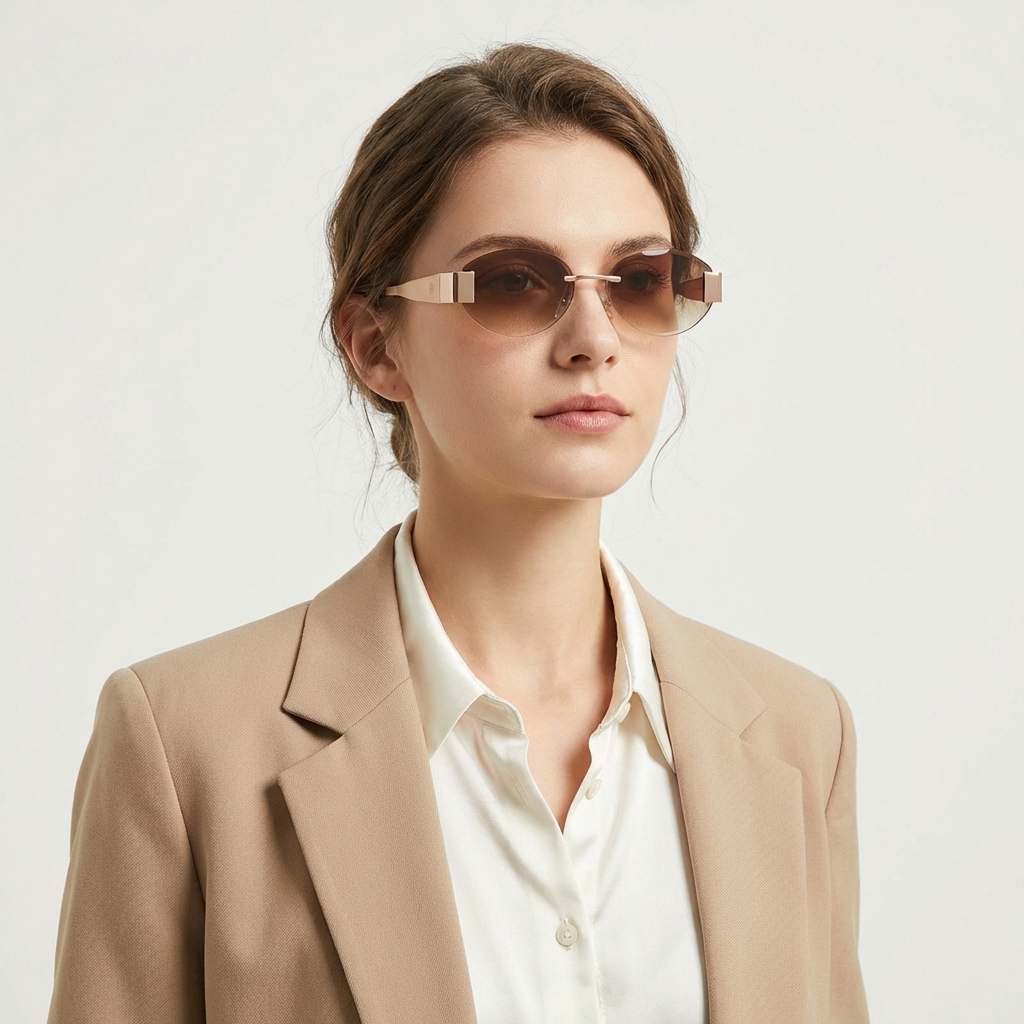 OG Aura Edge | Rimless Gold Oval Gradient Sunglasses