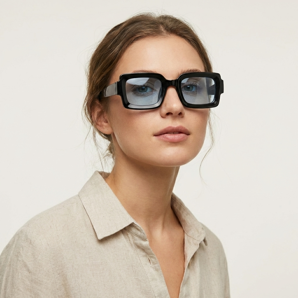 OG Azure Noir | Classic Square Blue Tint Sunglasses