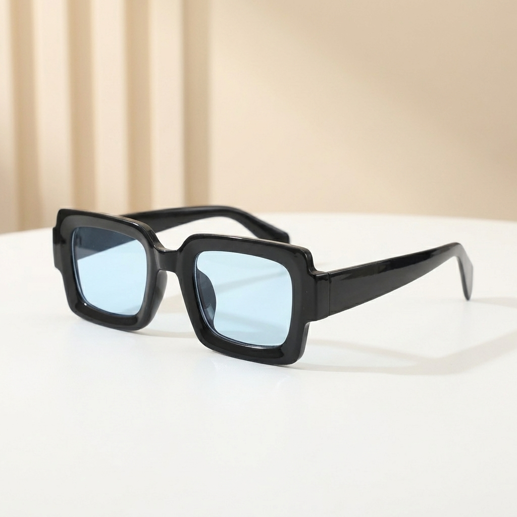 OG Azure Noir | Classic Square Blue Tint Sunglasses