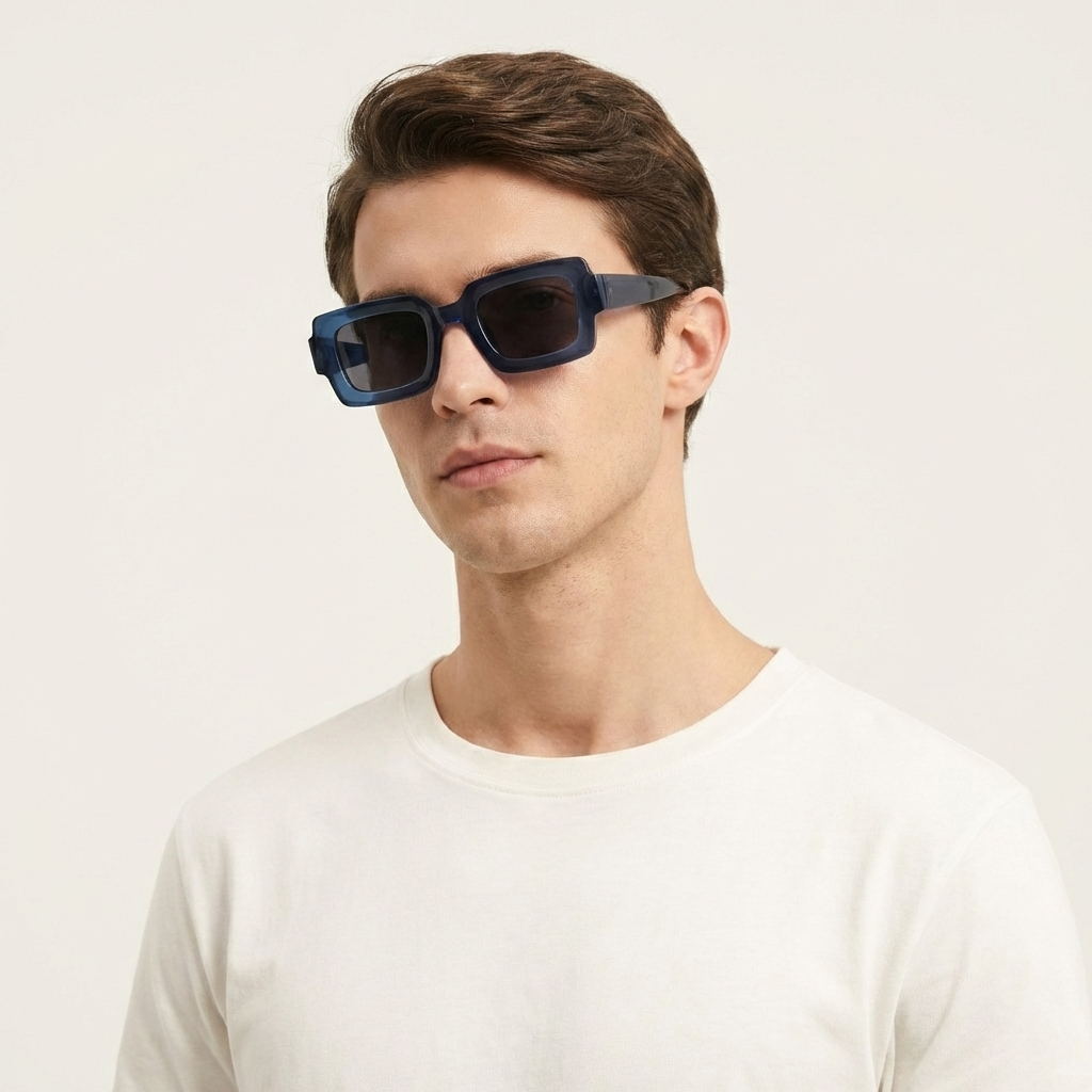 OG Azure Noir | Classic Square Blue Tint Sunglasses