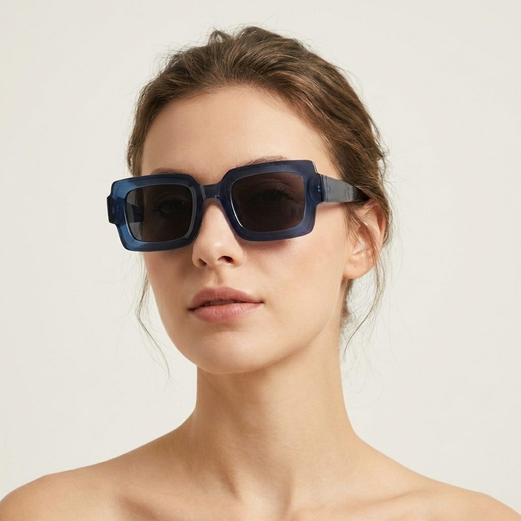 OG Azure Noir | Classic Square Blue Tint Sunglasses