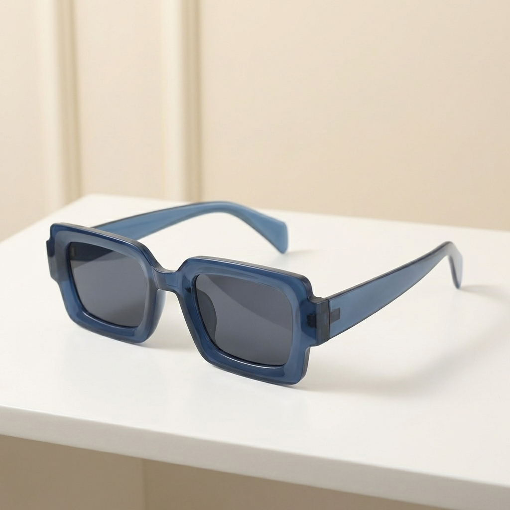 OG Azure Noir | Classic Square Blue Tint Sunglasses