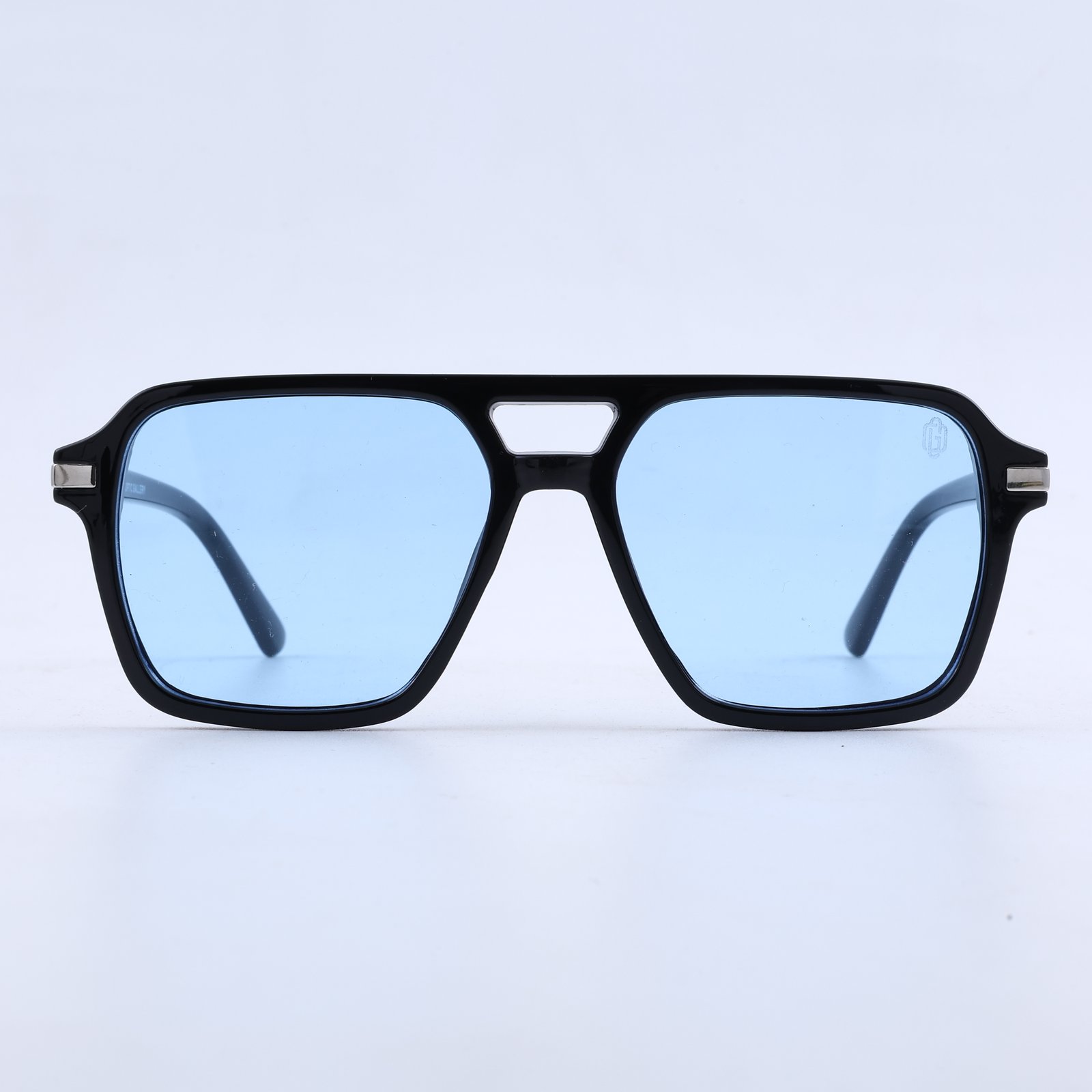 OG Azure Titan | Luxury Black Navigator Sunglasses with Ice Blue Lenses