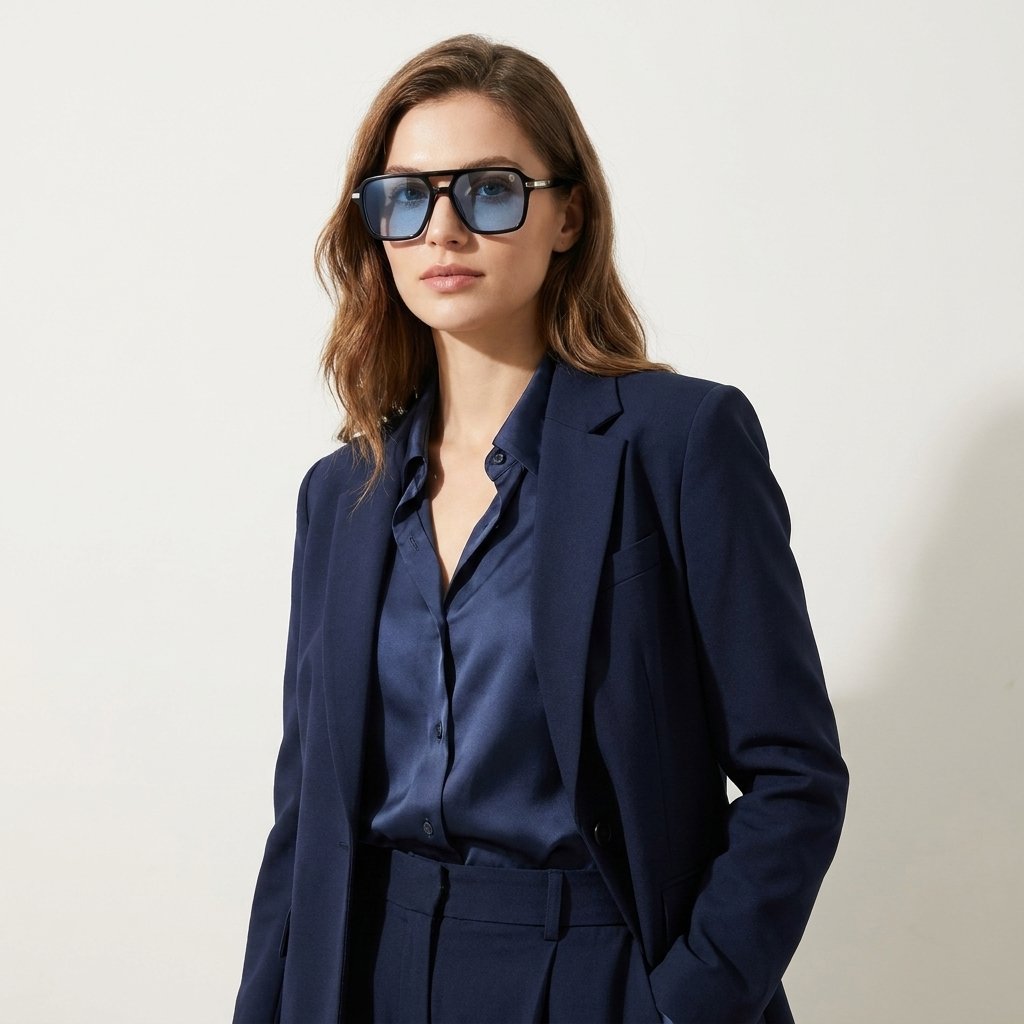 OG Azure Titan | Luxury Black Navigator Sunglasses with Ice Blue Lenses