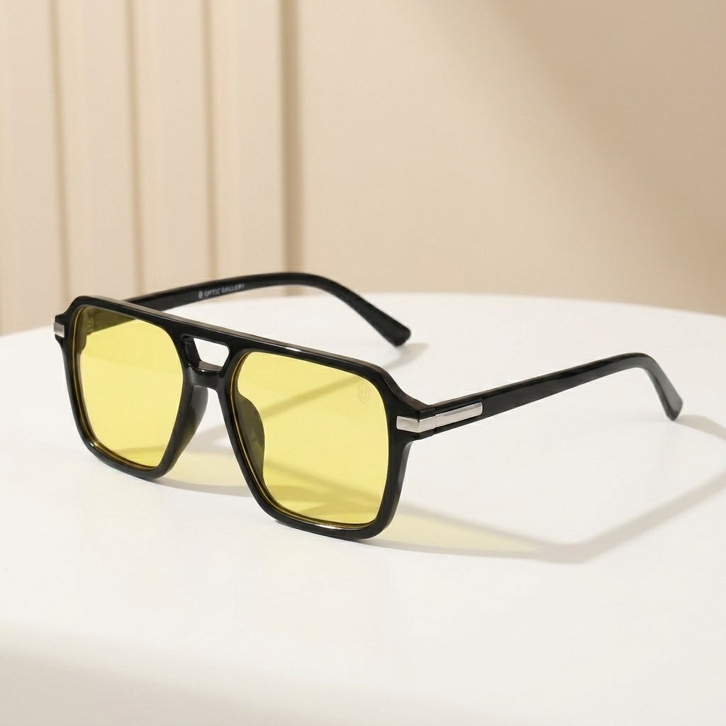 OG Azure Titan | Luxury Black Navigator Sunglasses with Ice Blue Lenses