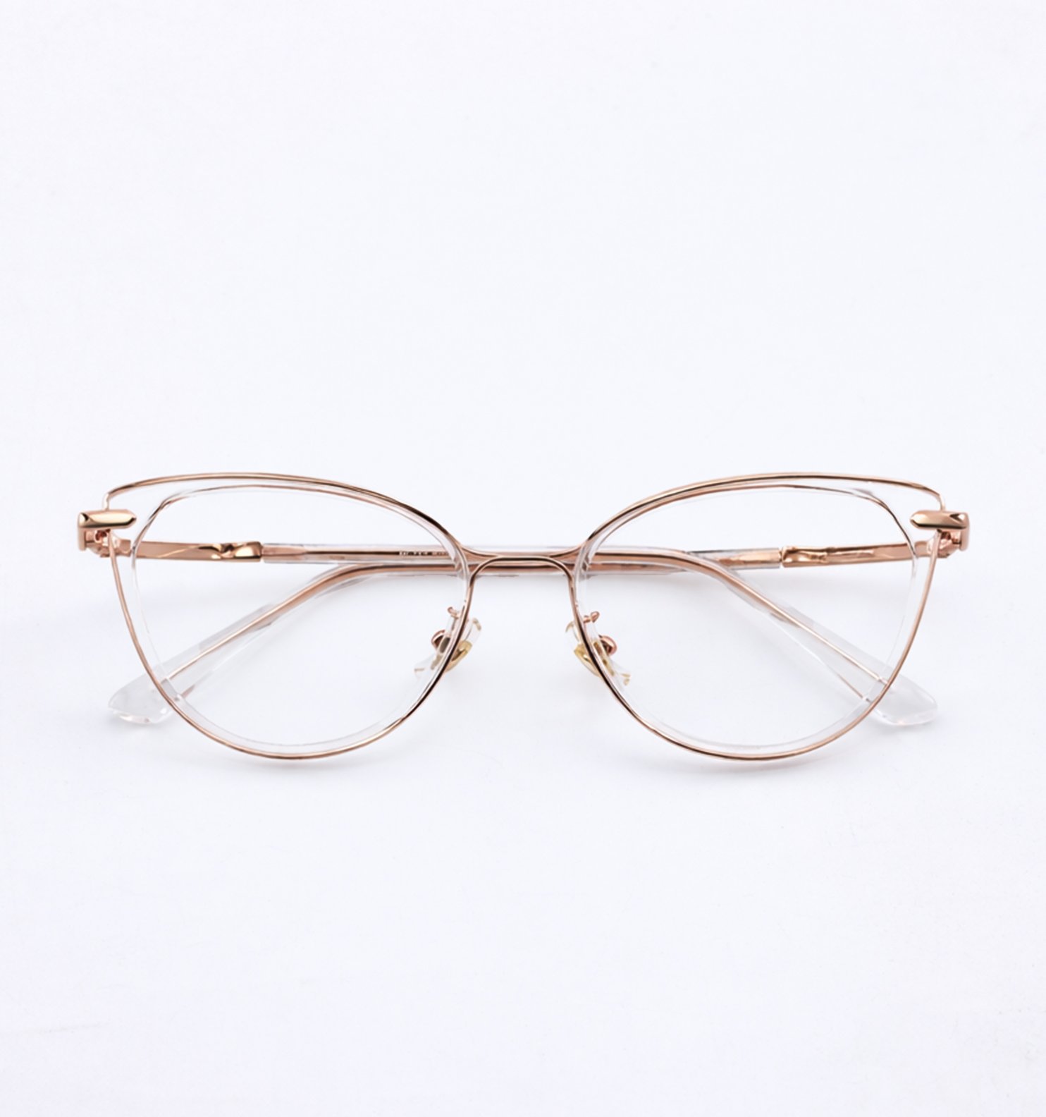 OG Bella CatEye Full Rim Eyeglasses for Women | Elegant & Stylish Optical Frame | Matte Charcoal, Light Rose Gold & Blush Rose