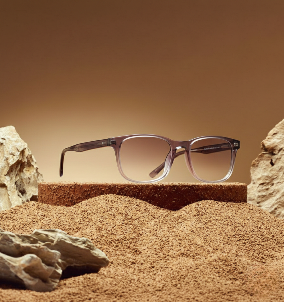 OG Blush Crystal Gradient Full Rim Square Eyeglasses for Men