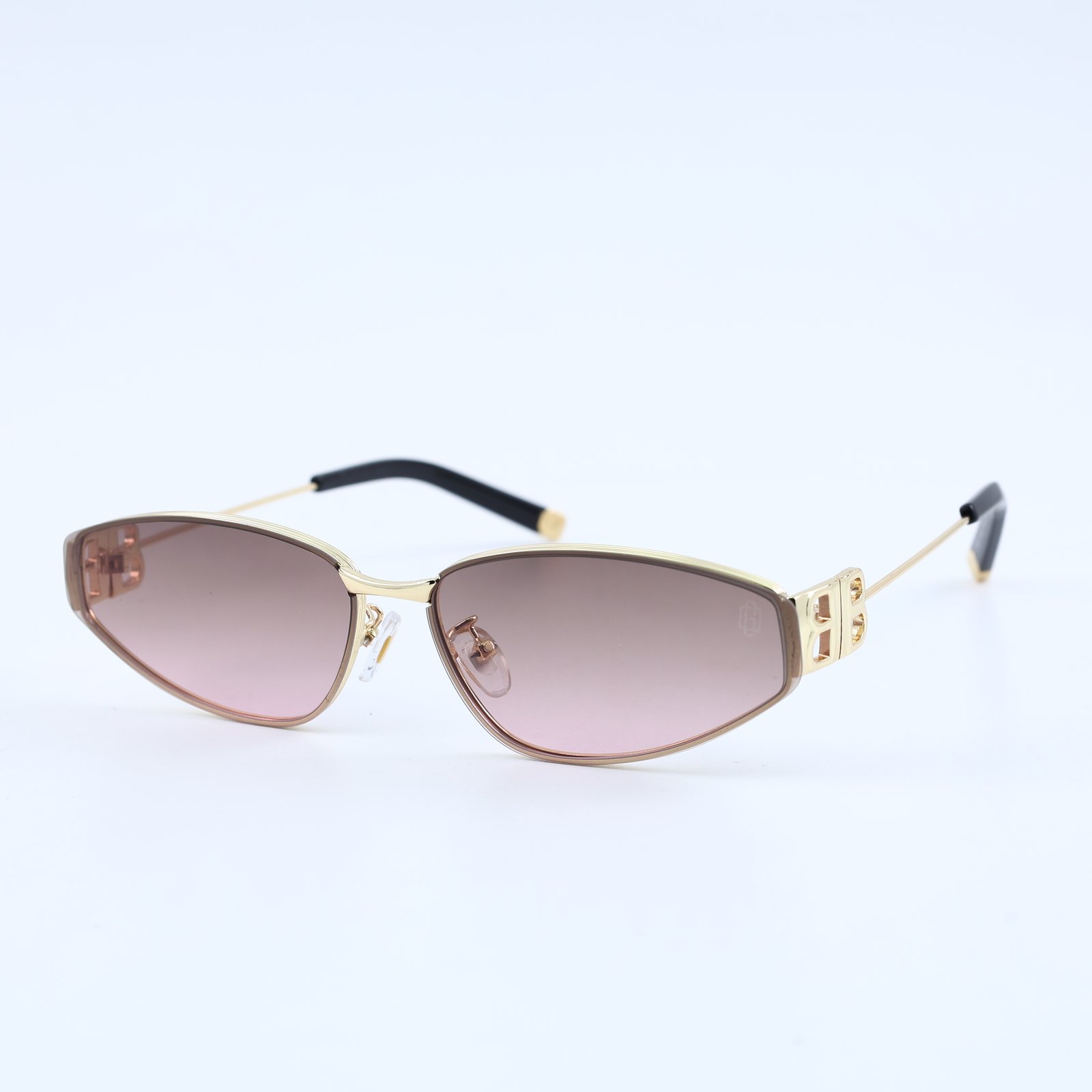 OG Blush Curve | Gold Slim Cat-Eye Pink Tint Sunglasses