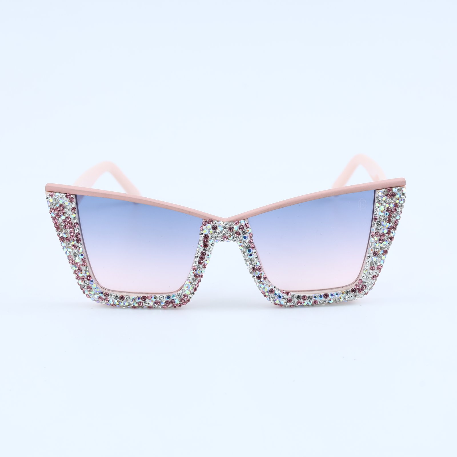 OG Blush Stardust Oversized Square Sunglasses | Crystal Embellished Luxury Gradient Shades for Women