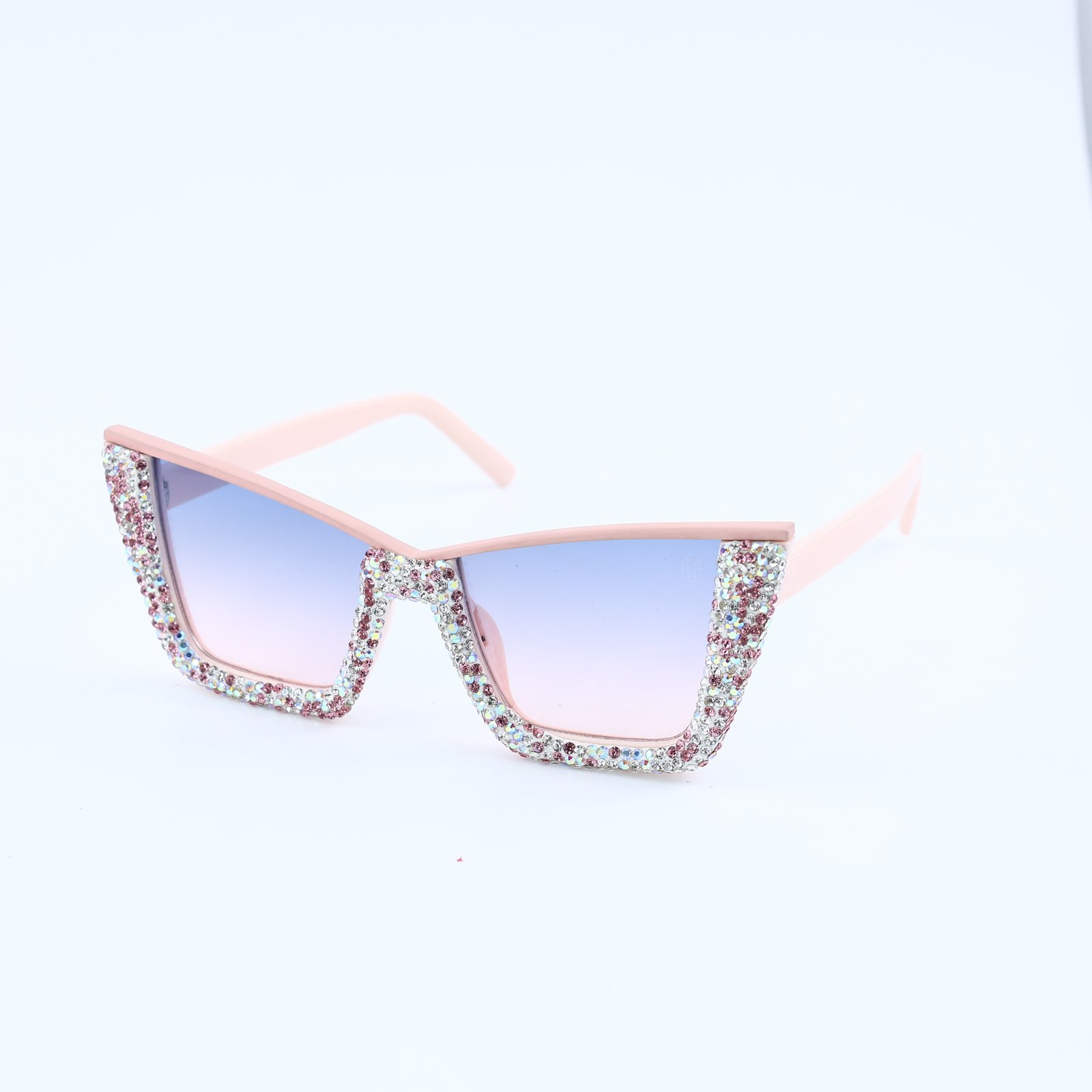 OG Blush Stardust Oversized Square Sunglasses | Crystal Embellished Luxury Gradient Shades for Women