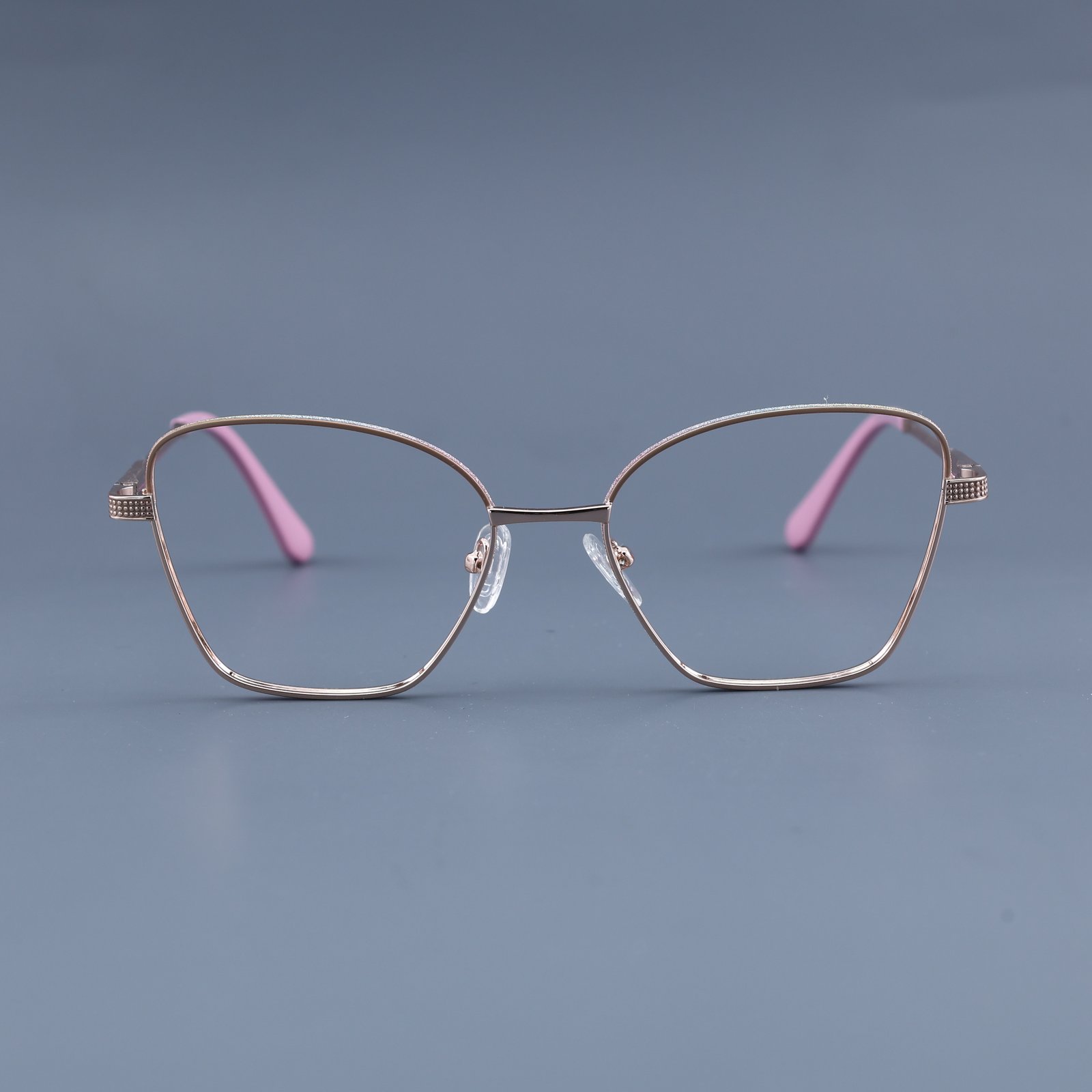 OG Blush Steel | Dual Tone Square Metal Eyeglasses
